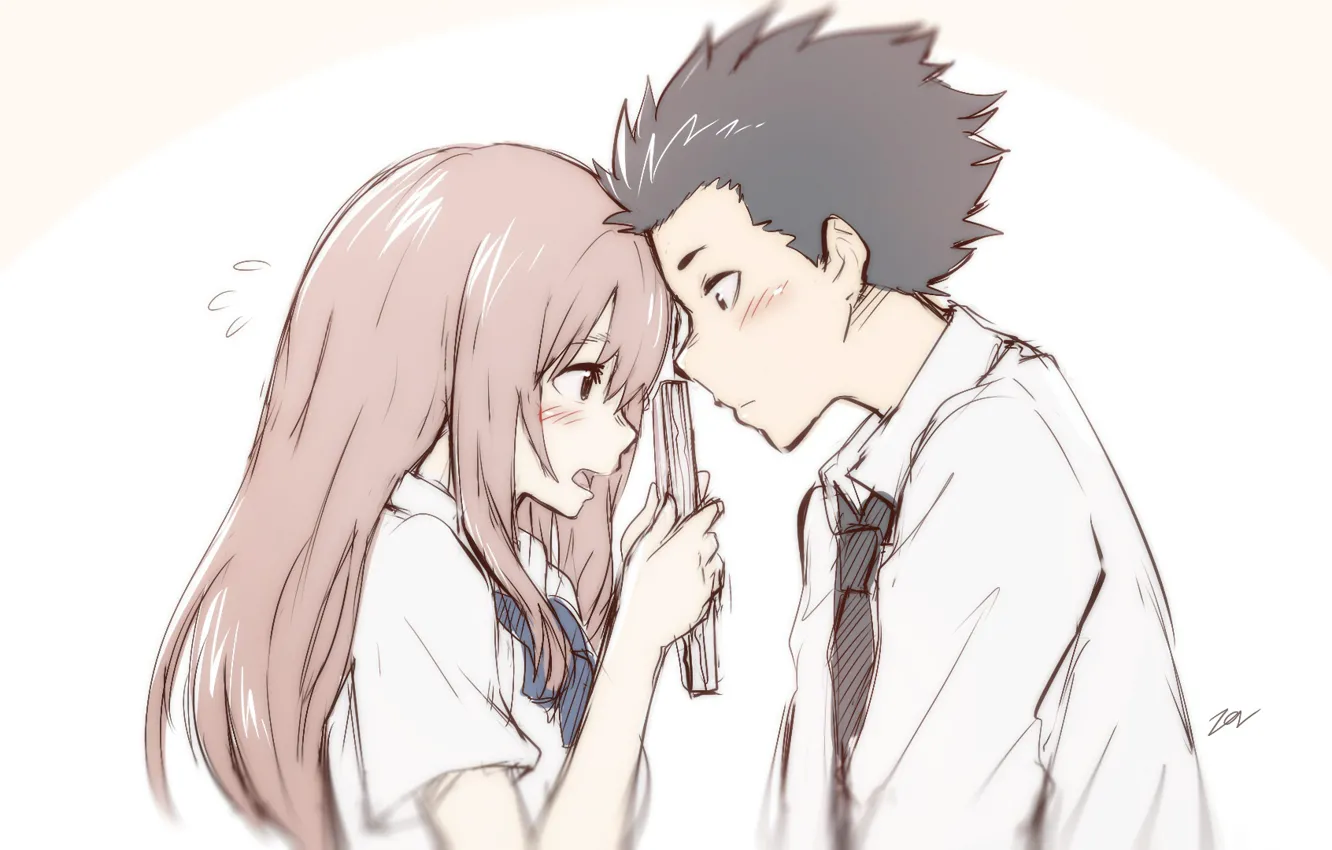 Photo wallpaper love, romance, girl, guy, notebook, Form voice, You No Katachi