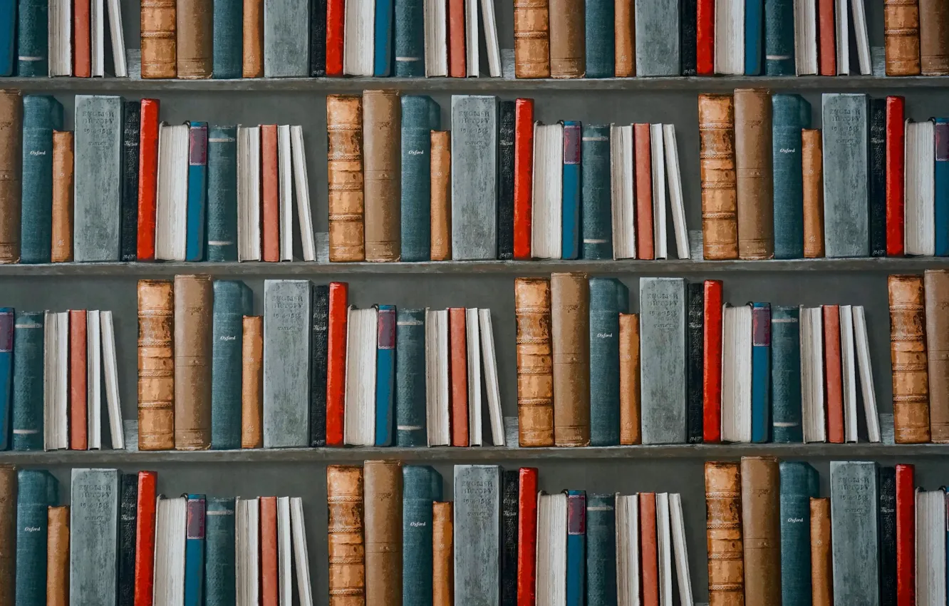Photo wallpaper books, shelf, library