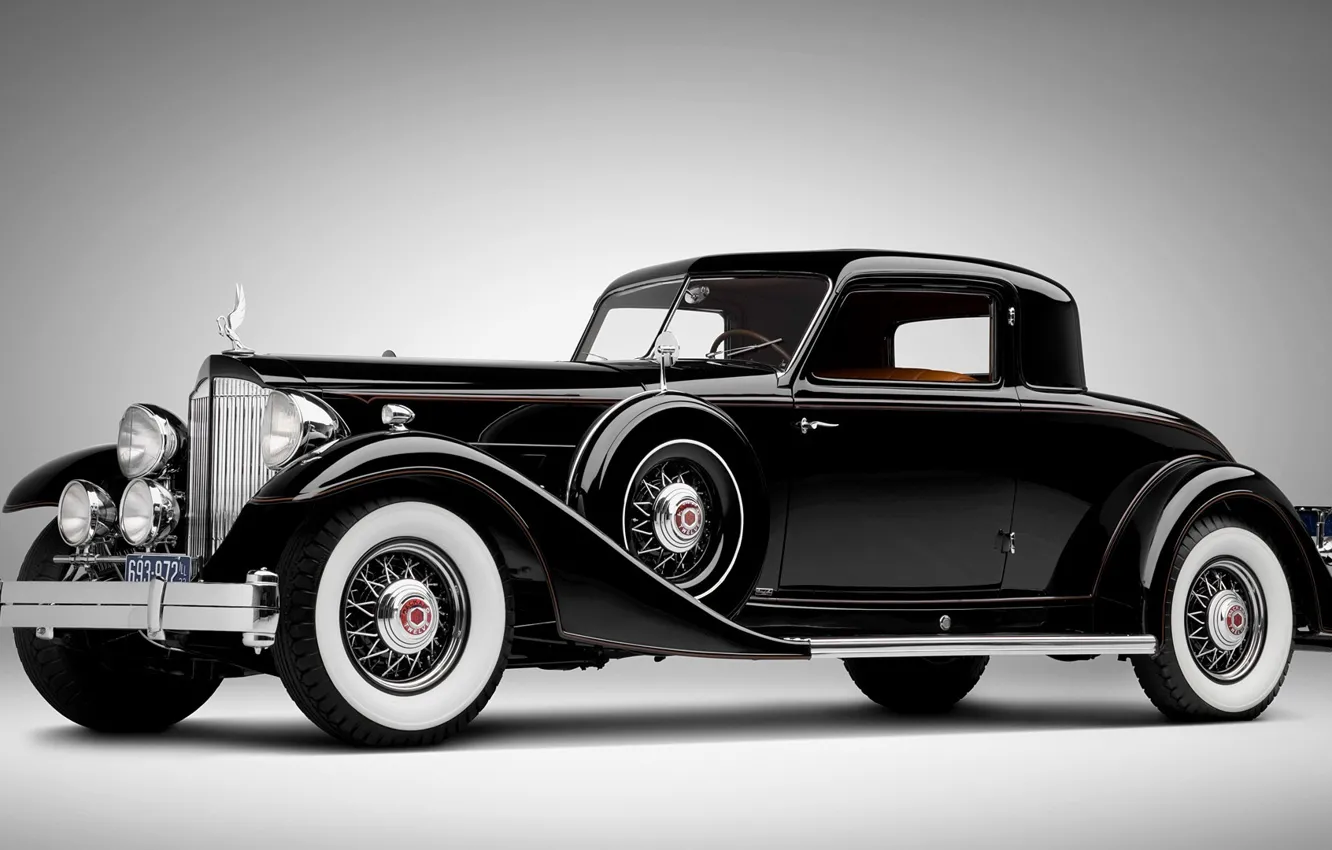 Photo wallpaper retro, black, Rolls Royce, car