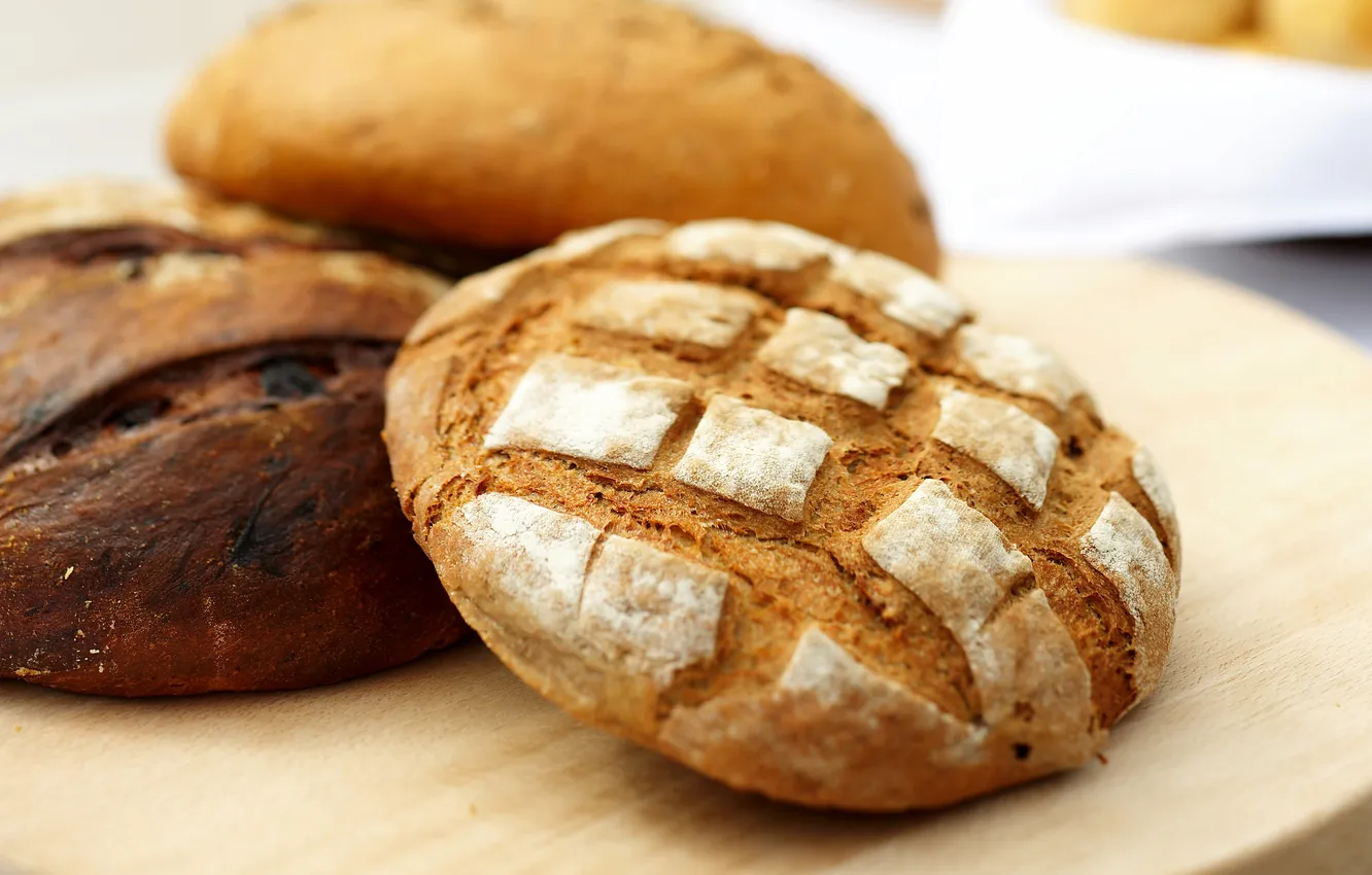 Photo wallpaper grey, round, food, bread, rye