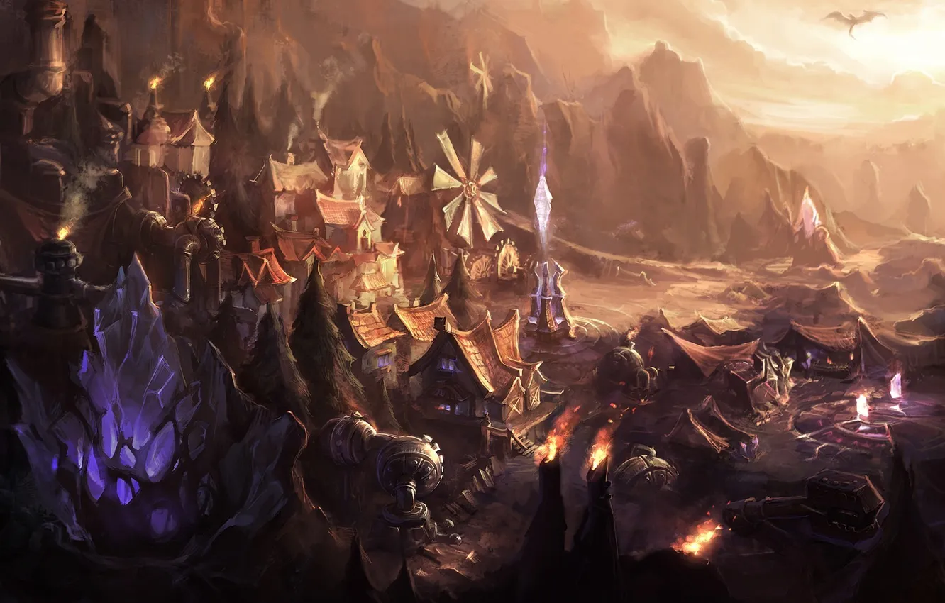 Photo wallpaper the city, League of Legends, Dominion