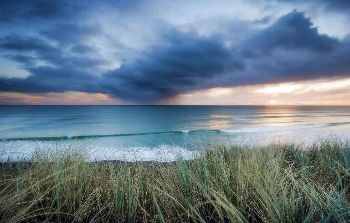 Photo wallpaper sea, landscape, sunset