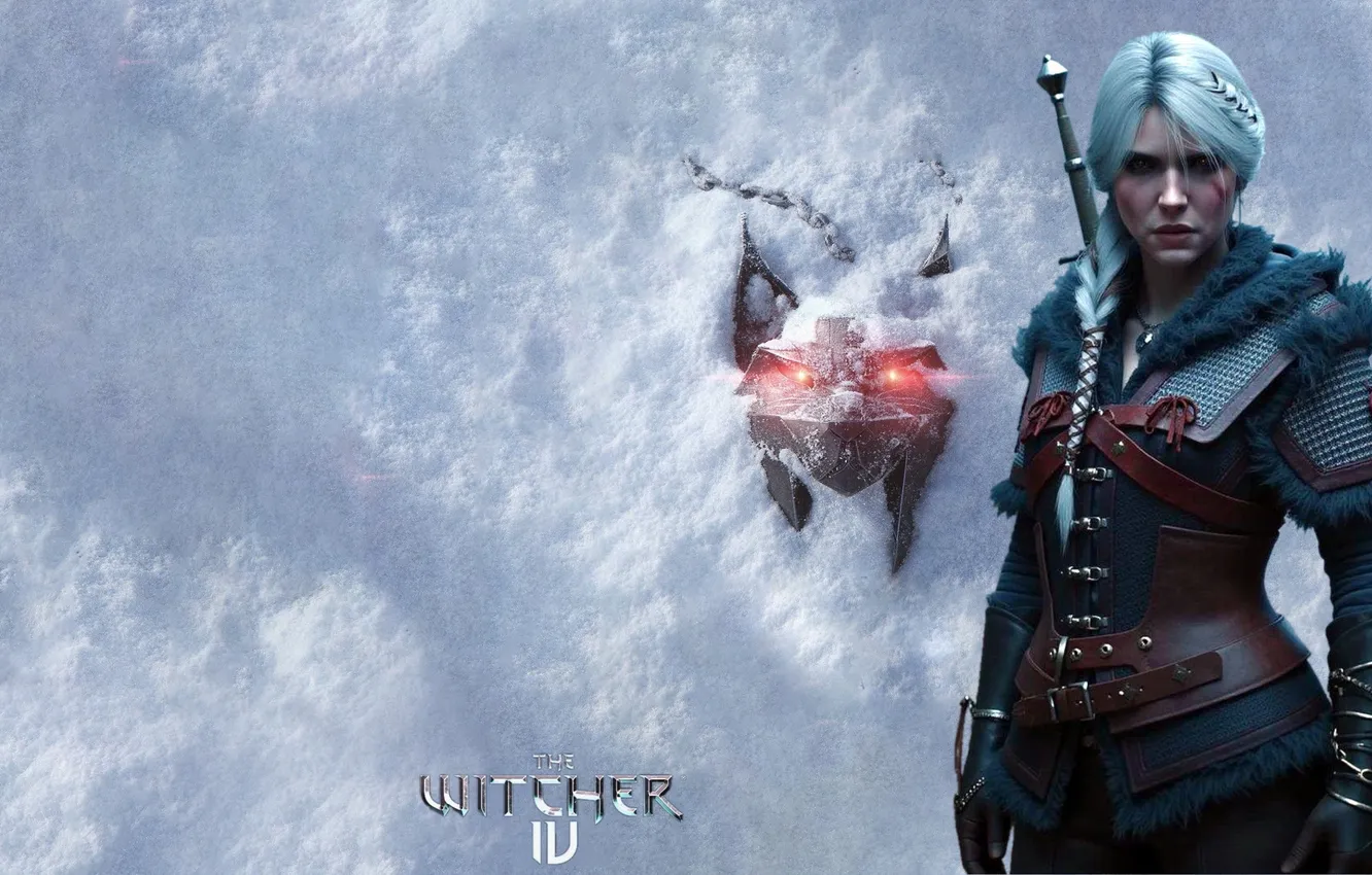 Photo wallpaper Girl, Snow, Sword, Snow, Sword, Swallow, CRIS, Cirilla Fiona Elen Riannon