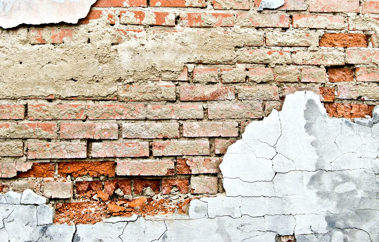 Photo wallpaper fragments, wall, brick