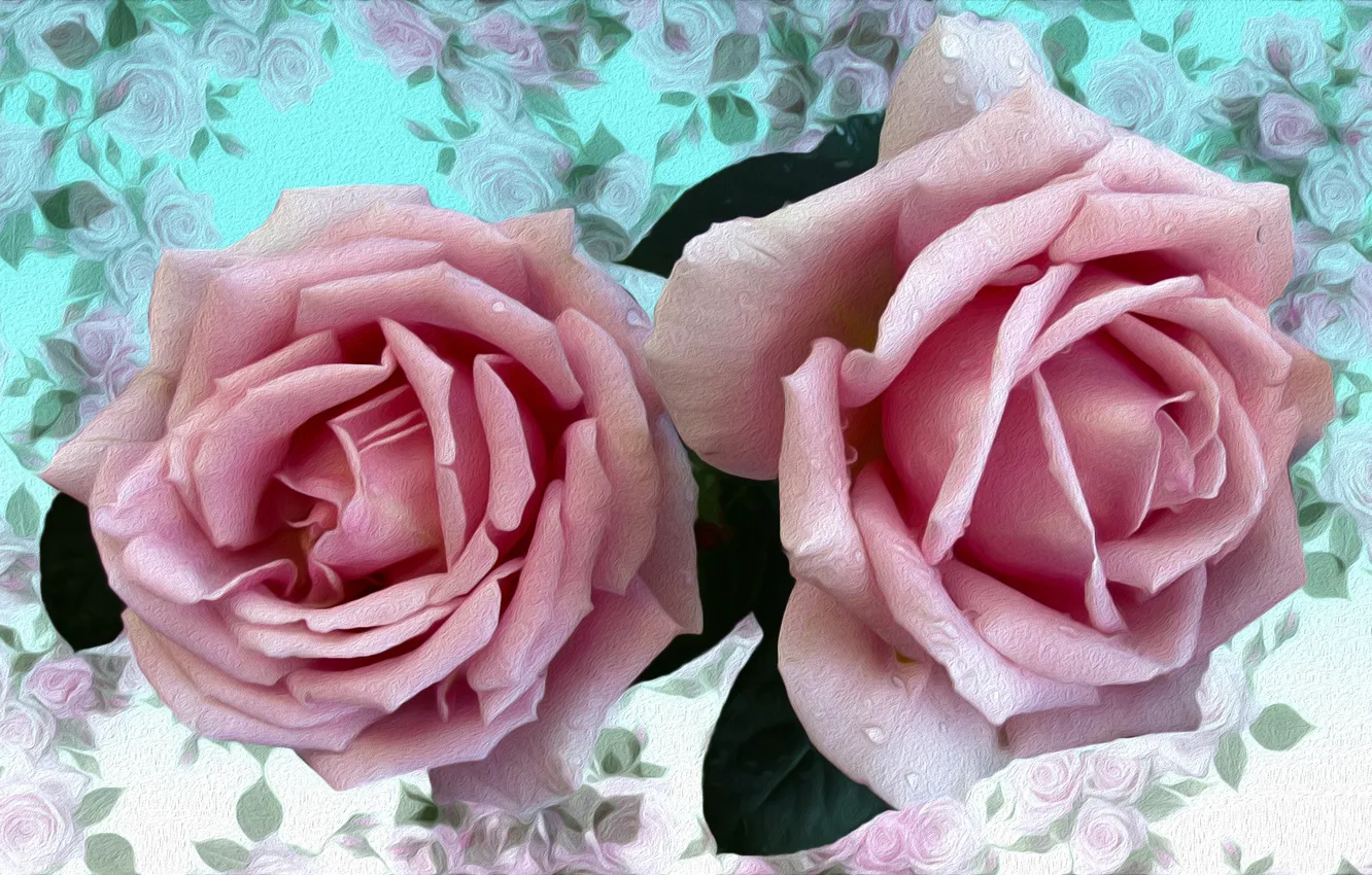 Photo wallpaper Graphics, Flowers, Roses