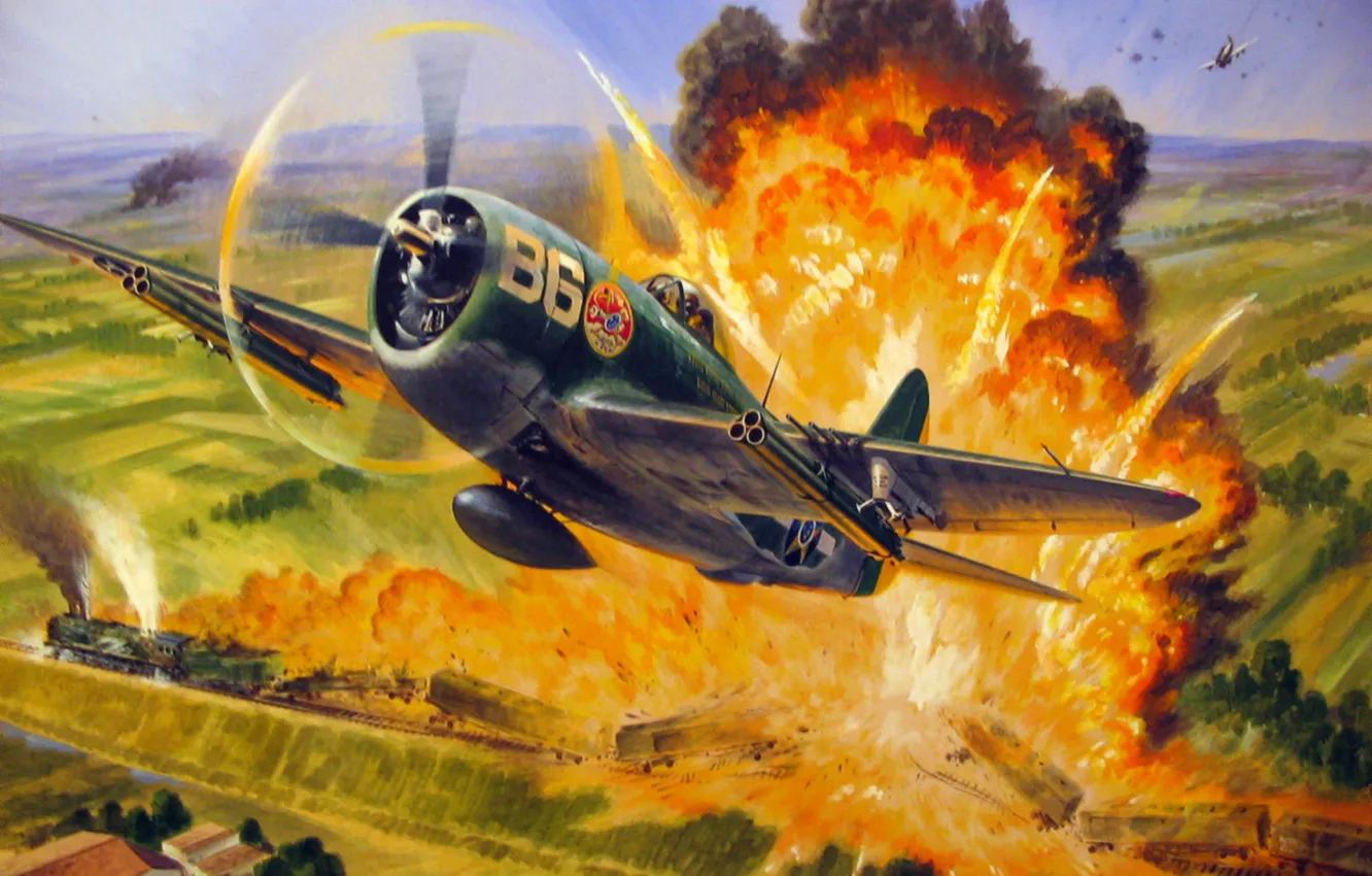 Photo wallpaper war, FAB, WW2, P-47 Thunderbolt, Brazilian Air Force
