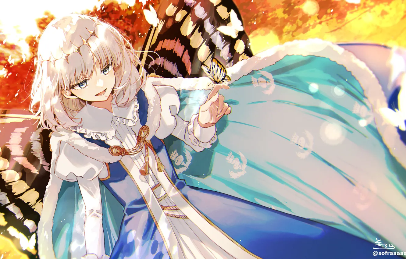Photo wallpaper butterfly, wings, boy, crown, Oberon, Fate / Grand Order, Pretender