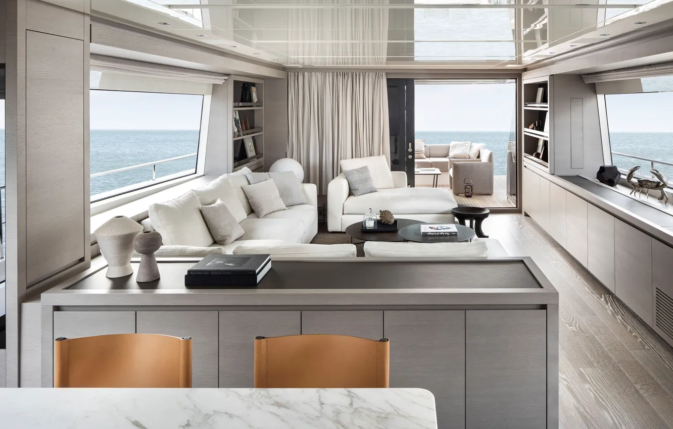 Photo wallpaper interior, yacht, salon, Sanlorenzo SL 86, Luxury yacht interior design, luxury yacht interior design, by …