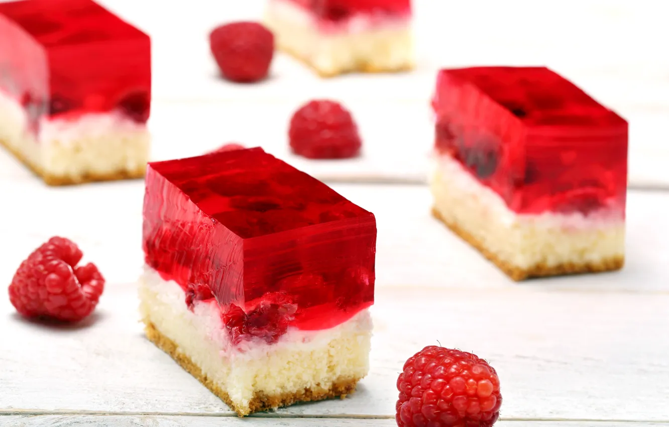 Photo wallpaper raspberry, cake, cream, dessert, sweet, jelly, biscuit