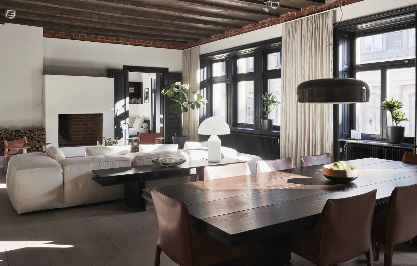 Photo wallpaper design, style, interior, living room, dining room