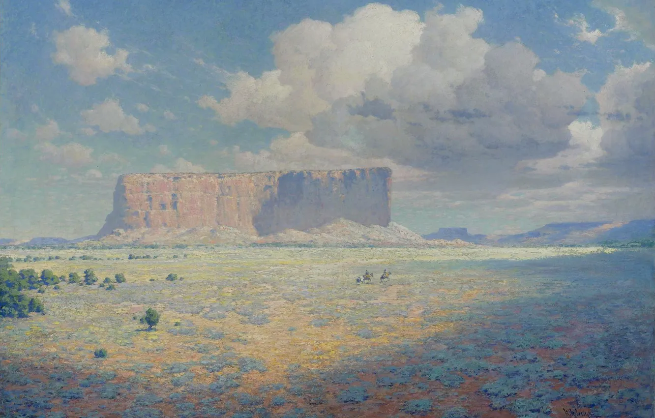 Photo wallpaper picture, 1911, William Robinson Lee, William Robinson Leigh, The Arizona landscape with two riders