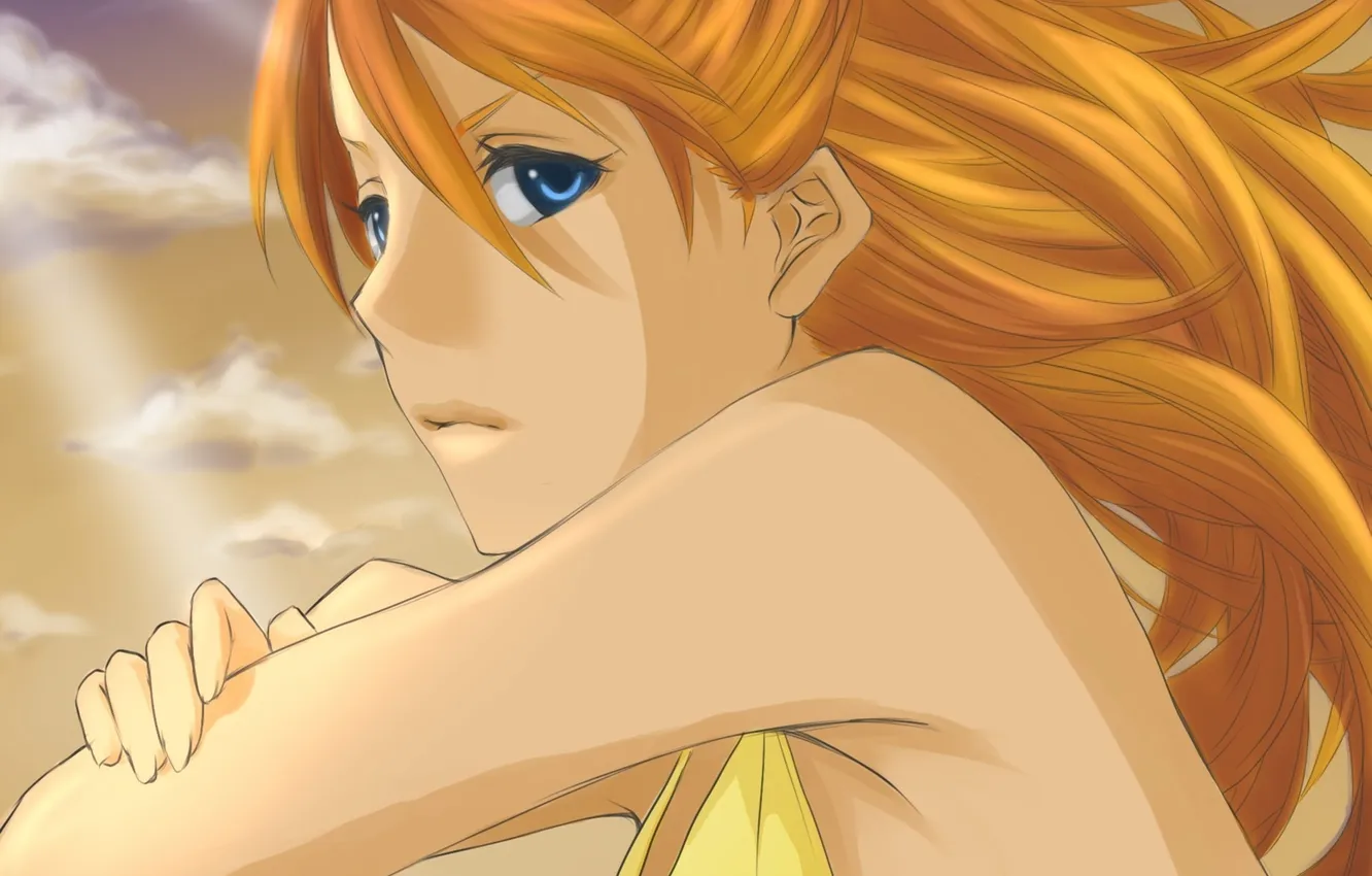 Photo wallpaper girl, profile, red, Neon Genesis Evangelion, soryu asuka langley