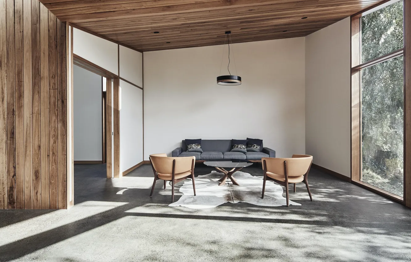 Photo wallpaper room, interior, Melbourne, living room, Australia, Melbourne, Barton House, by Julie Firkin Architects