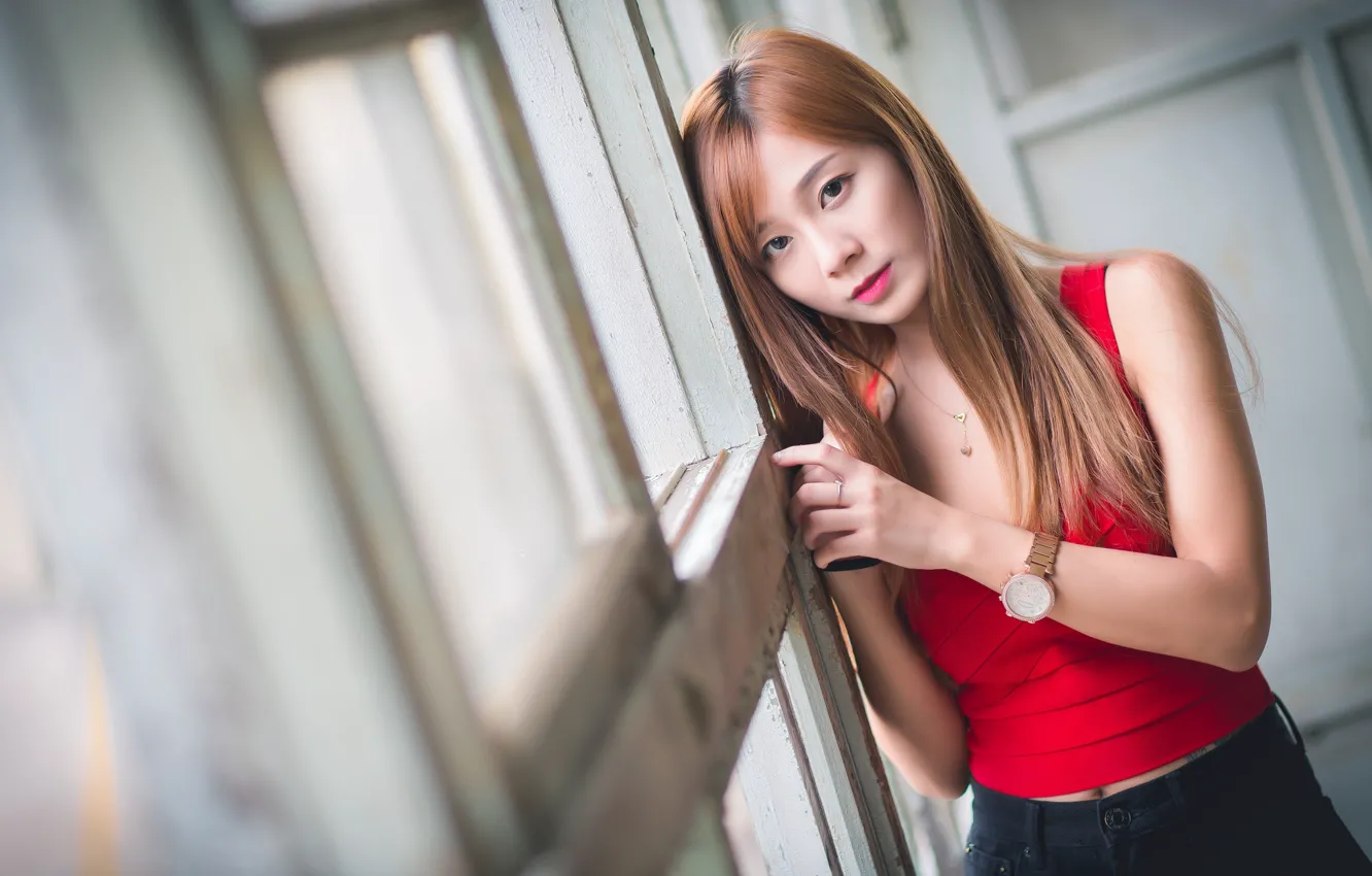 Photo wallpaper girl, Asian, cutie