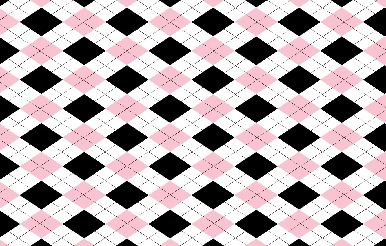 Photo wallpaper white, background, pink, black, geometry, Wallpaper, diamonds, Background