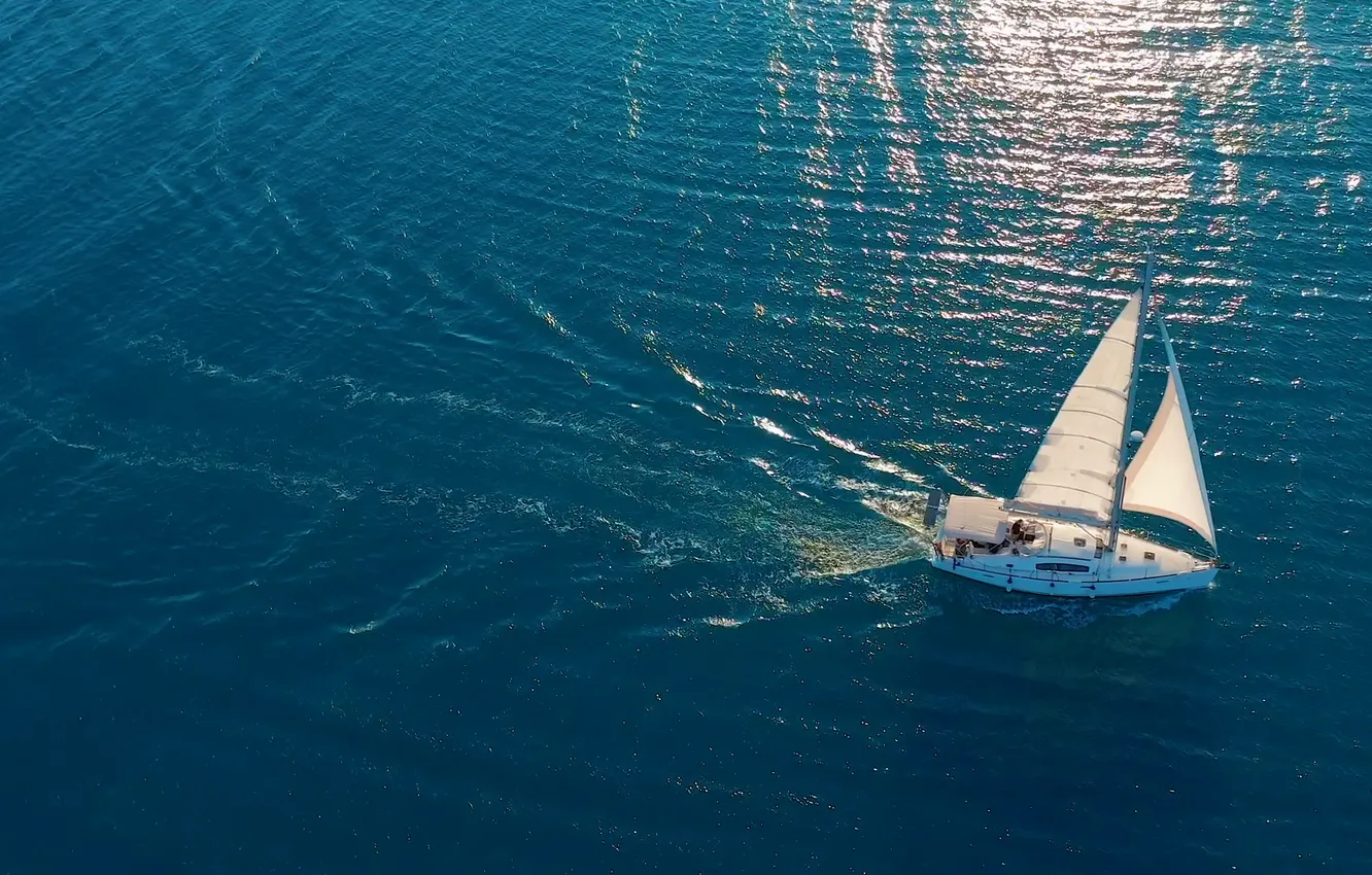 Photo wallpaper sea, romance, yacht, sail, Sunny day, sunny day, yacht, sailing