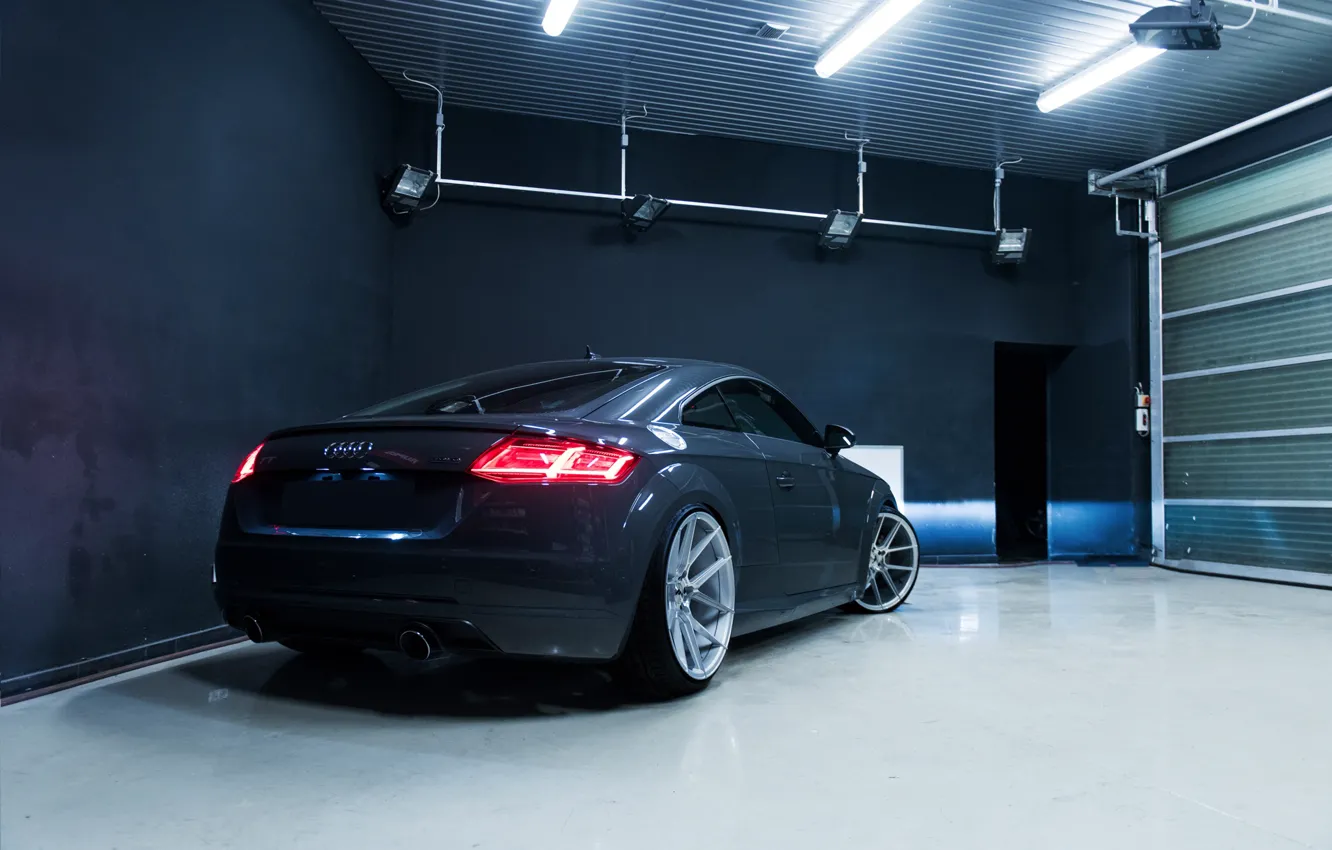 Photo wallpaper Audi, grey, Coupe, Audi TT, Rear, JR Wheels