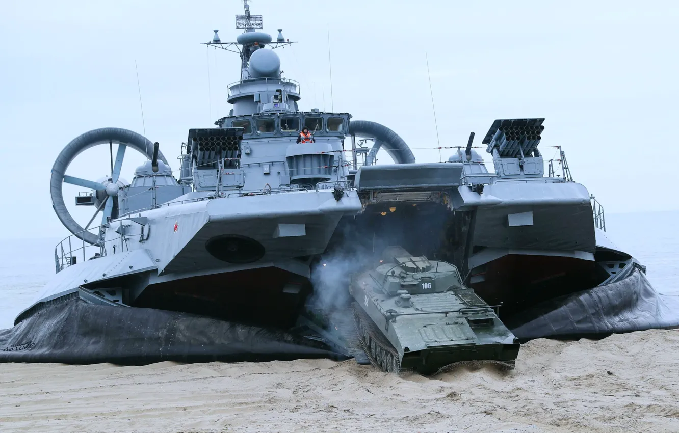 Photo wallpaper ship, landing, Eugene Kocheshkov