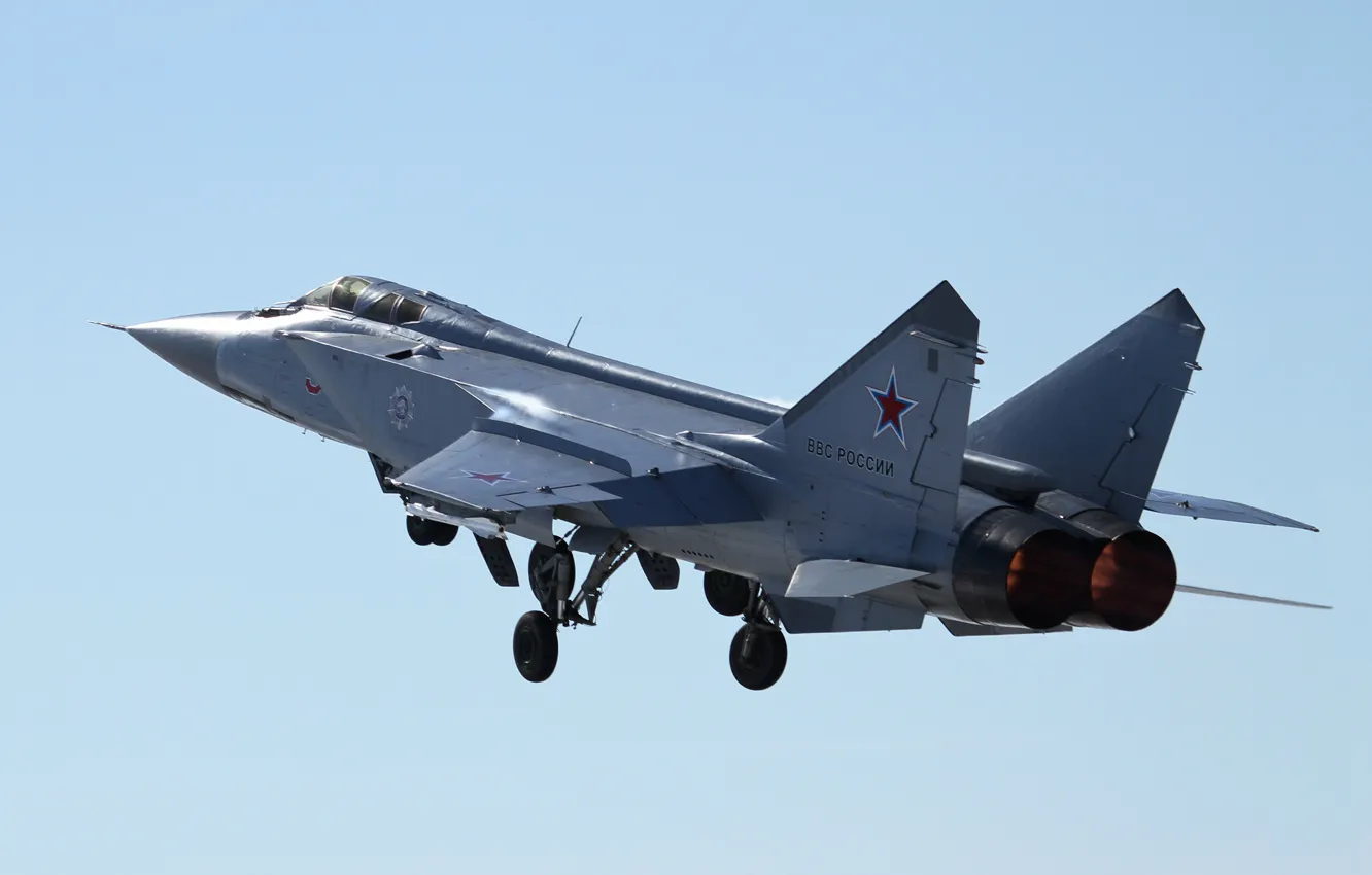 Photo wallpaper fighter, the rise, double, interceptor, The MiG-31