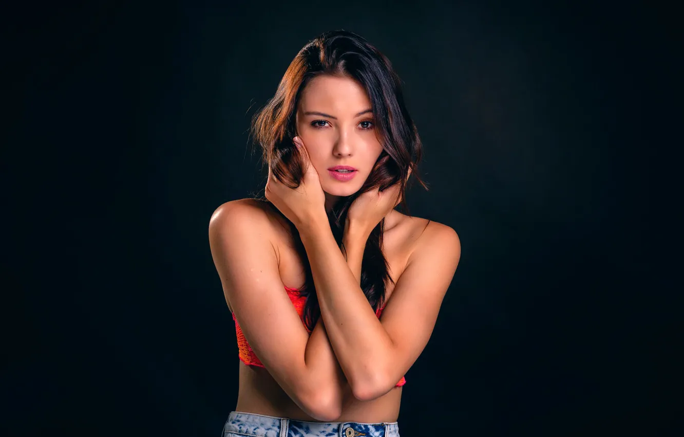 Photo wallpaper sponge, teeth, brown-eyed, Nathana