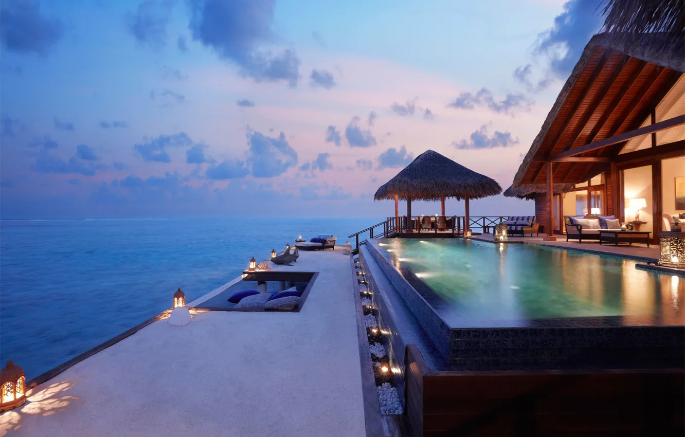 Photo wallpaper interior, The Maldives, pool, The hotel