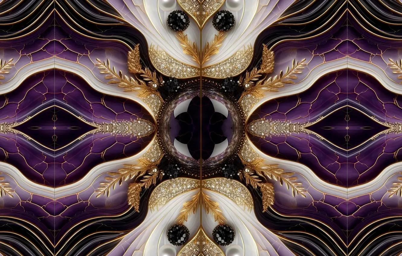 Photo wallpaper stone, purple, Fractal, Amethyst