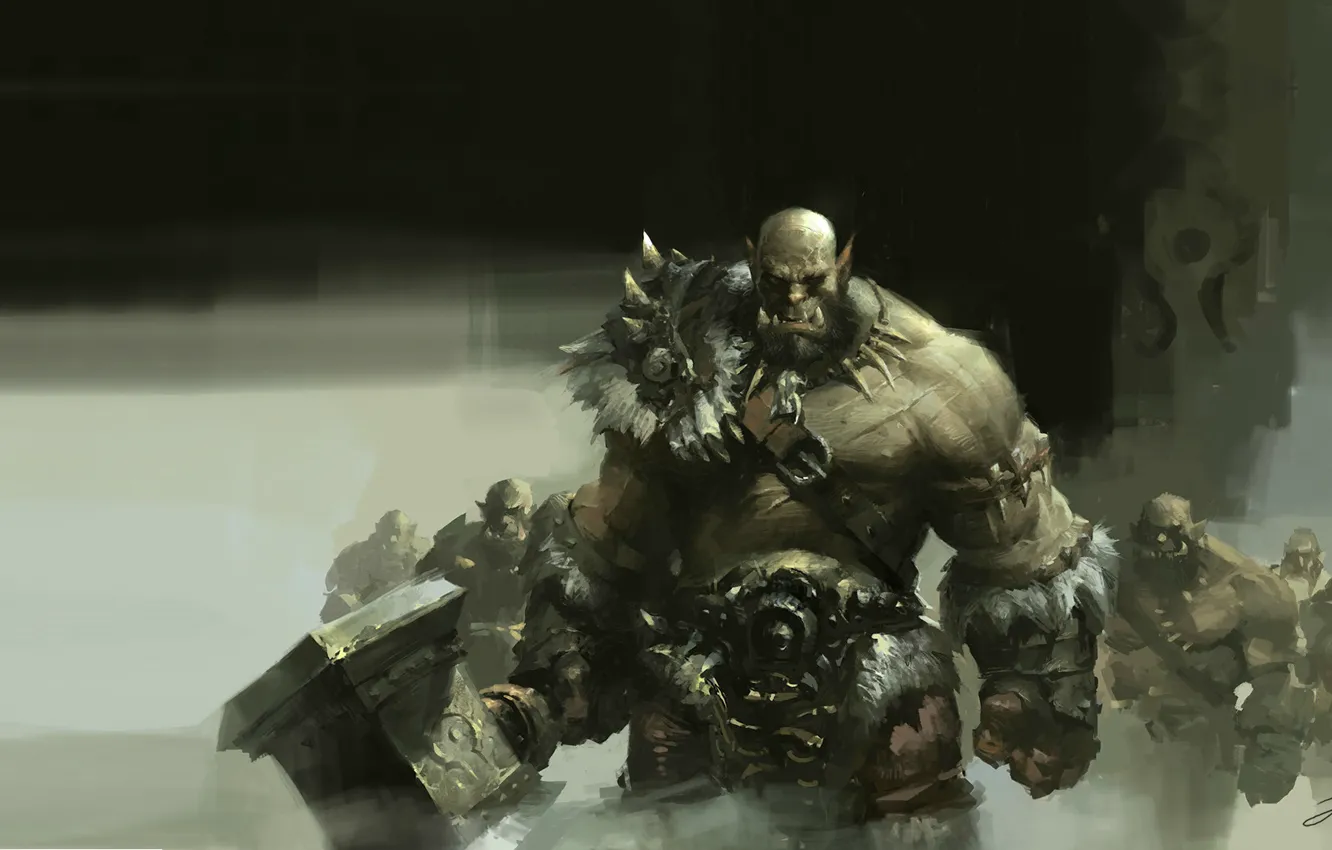 Photo wallpaper weapons, the game, art, Orc, wow, Lin Wenjun