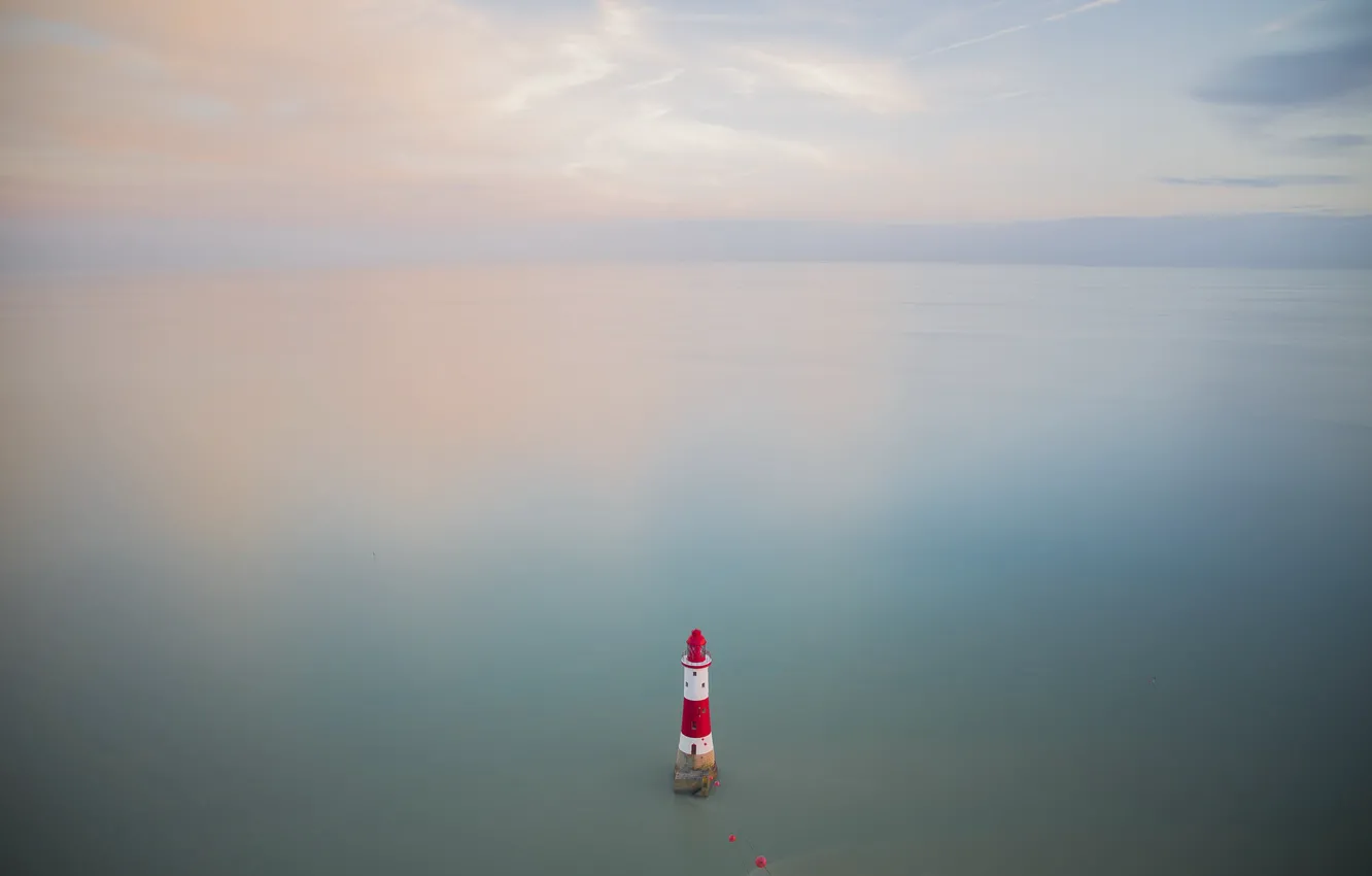 Photo wallpaper sea, lighthouse, England, United Kingdom, Beachy Head