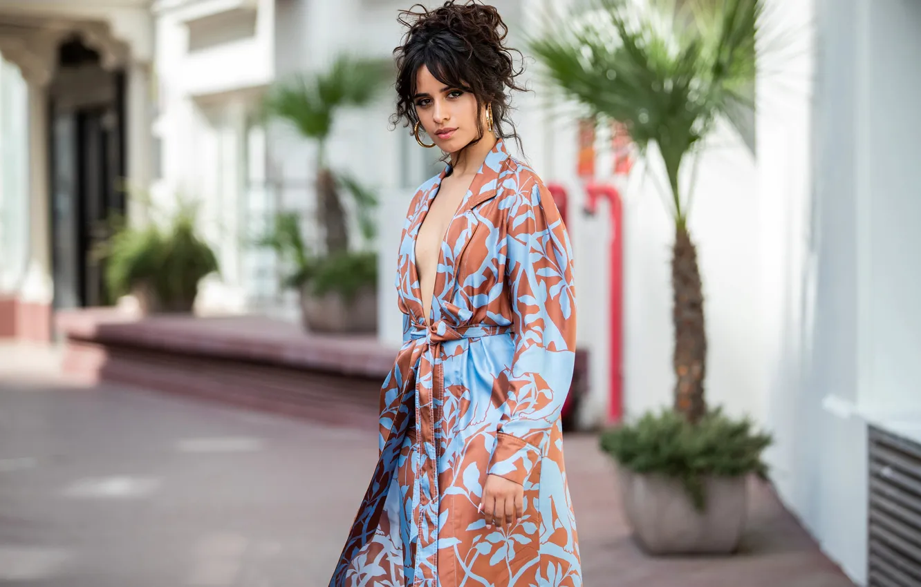 Photo wallpaper look, girl, pose, singer, beauty, bokeh, Camila Hair