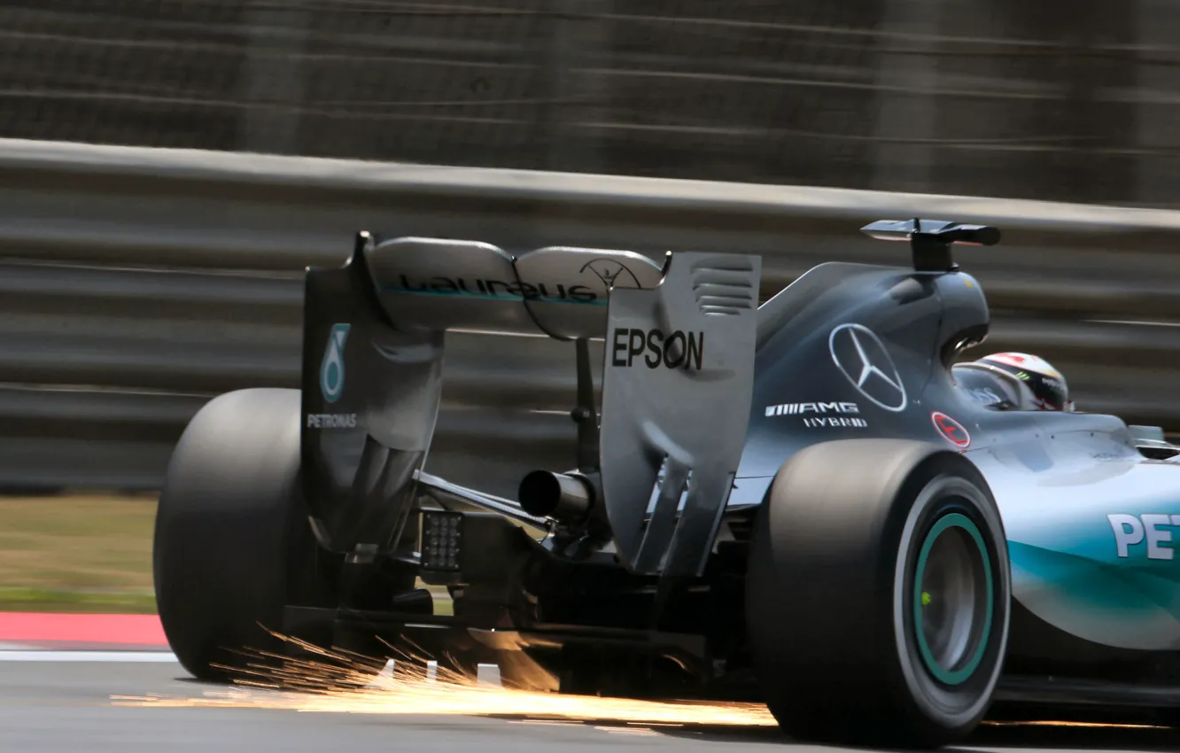 Photo wallpaper Sparks, Mercedes, Formula 1, Back, W06