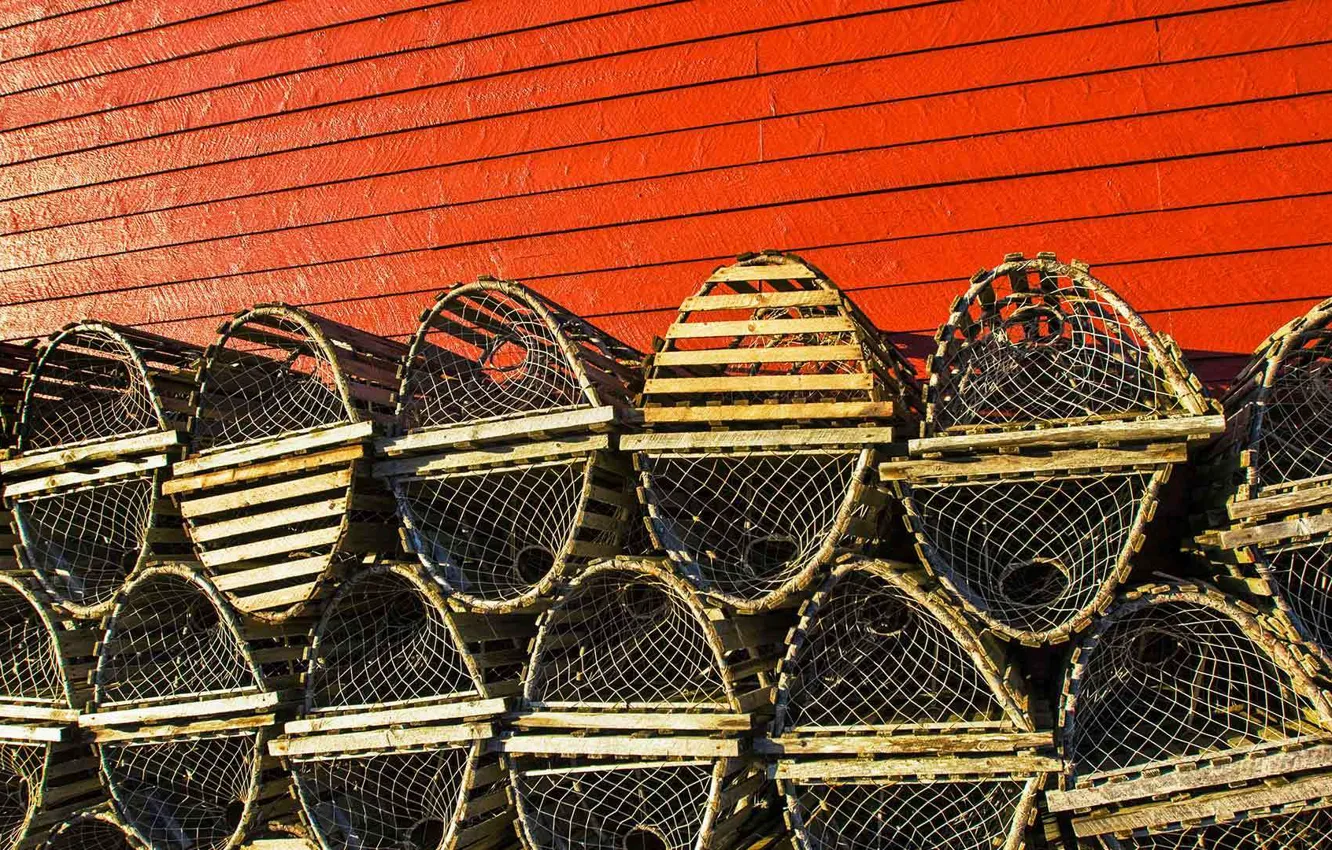 Photo wallpaper Canada, Newfoundland, a trap for lobsters