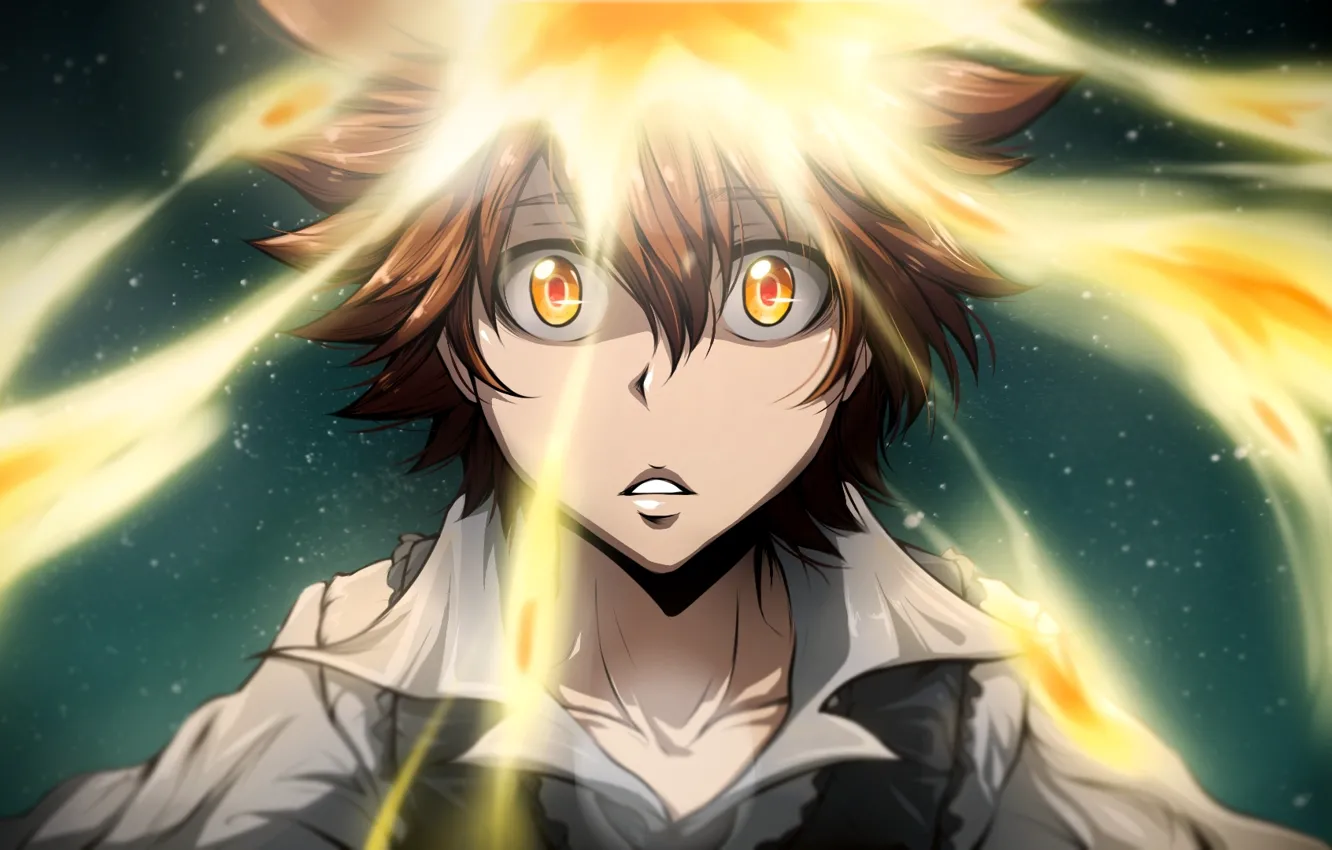 Photo wallpaper lights, art, sawada tsunayoshi, Katekyo Hitman REBORN!