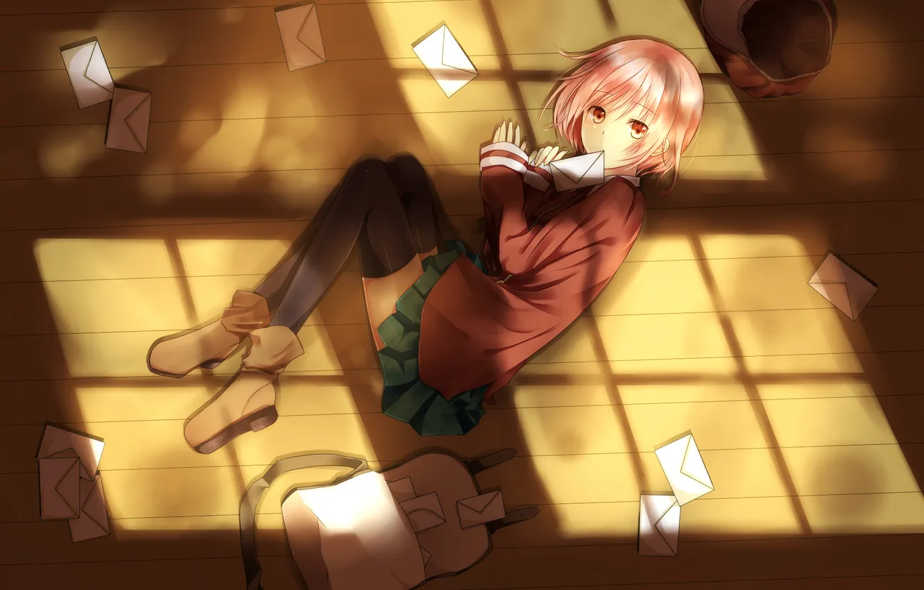 Photo wallpaper letter, the sun, light, shadow, window, art, girl, floor