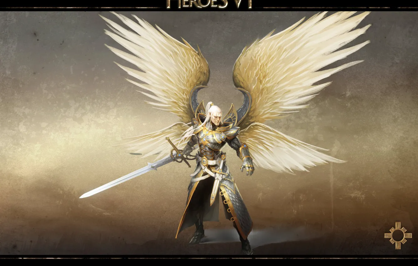 Photo wallpaper wings, sword, the Archangel, Heroes of Might & Magic 6, Heroes of might and Magic …