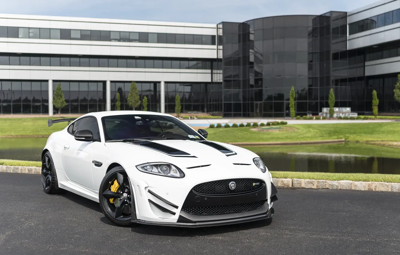 Photo wallpaper Jaguar, White, XKR-S