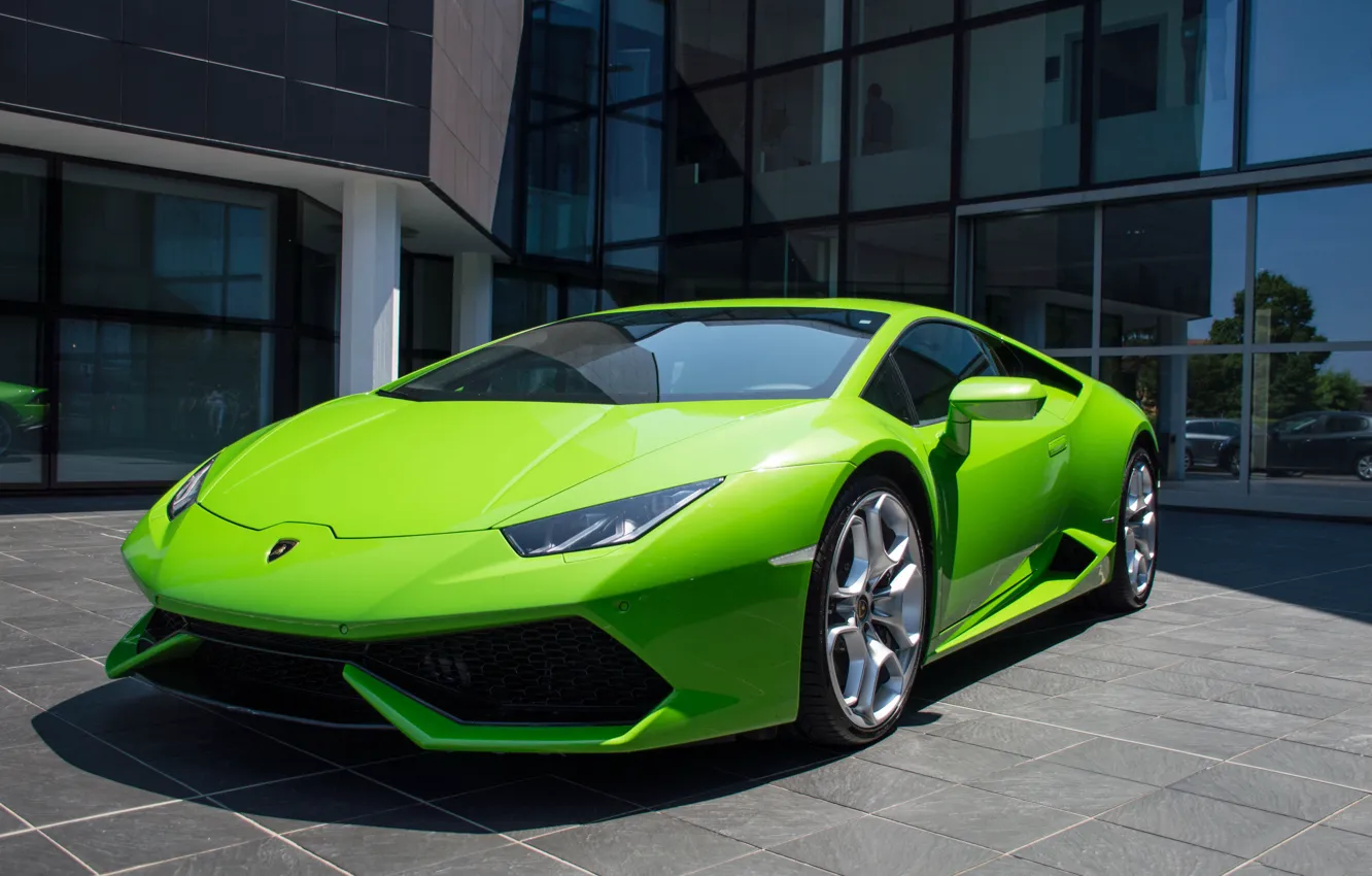 Photo wallpaper green, Lamborghini, Huracan