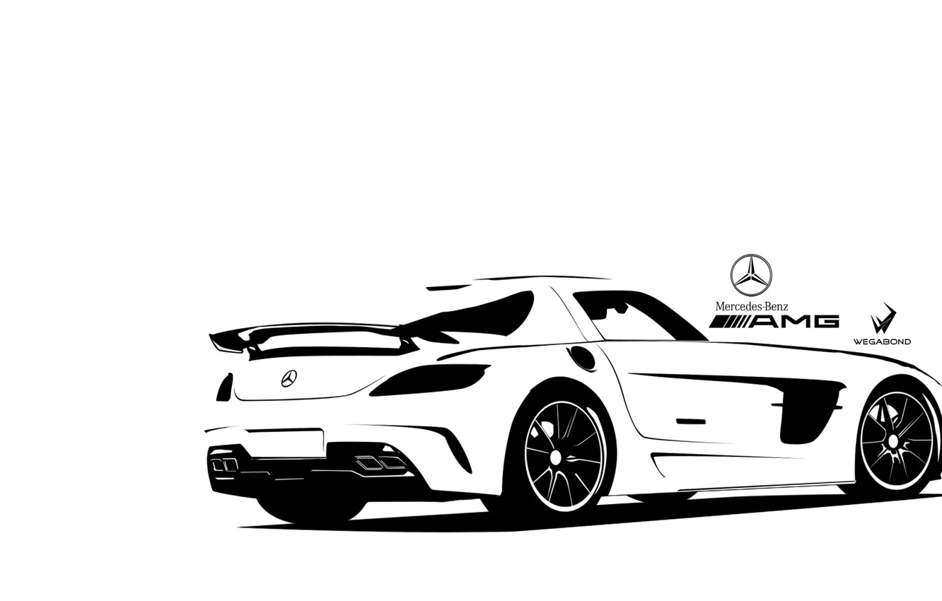 Photo wallpaper car, mercedes, auto, sls, amg