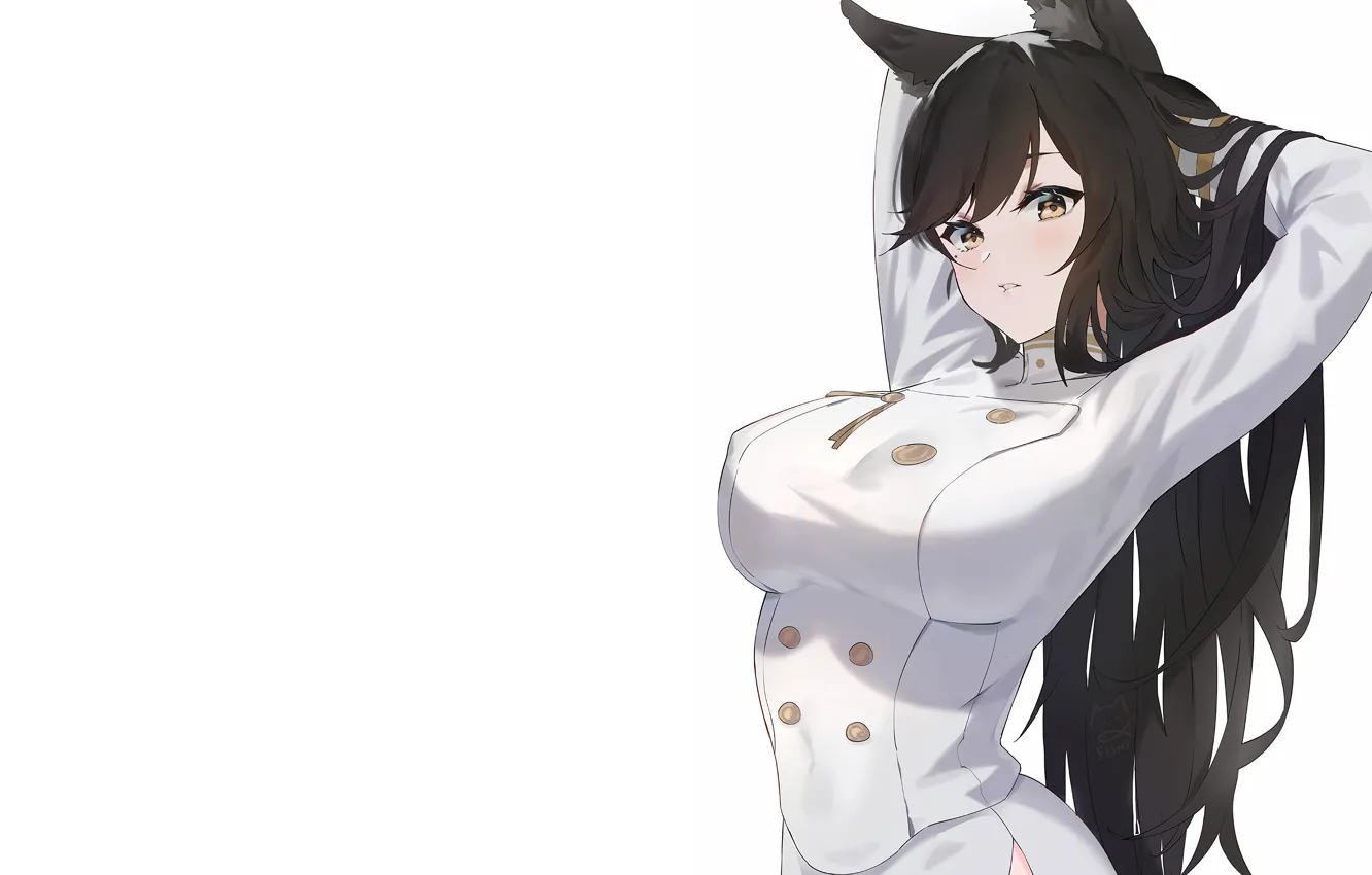 Photo wallpaper girl, sexy, long hair, dress, boobs, anime, beautiful, pretty