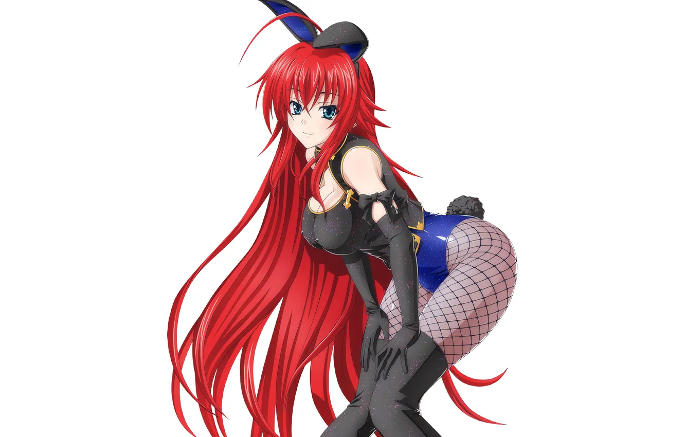 Photo wallpaper girl, sexy, cleavage, thighhighs, long hair, legs, boobs, animal ears