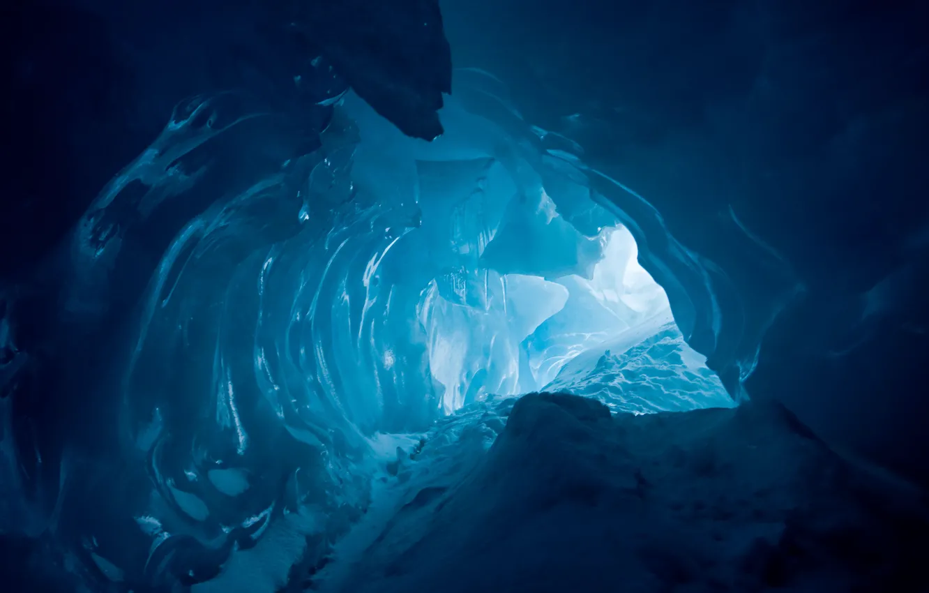 Photo wallpaper Ice, Antarctica, Cave