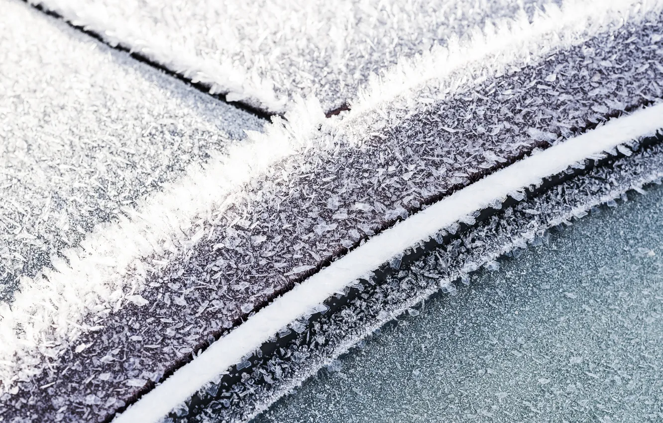 Photo wallpaper metal, cold, frost