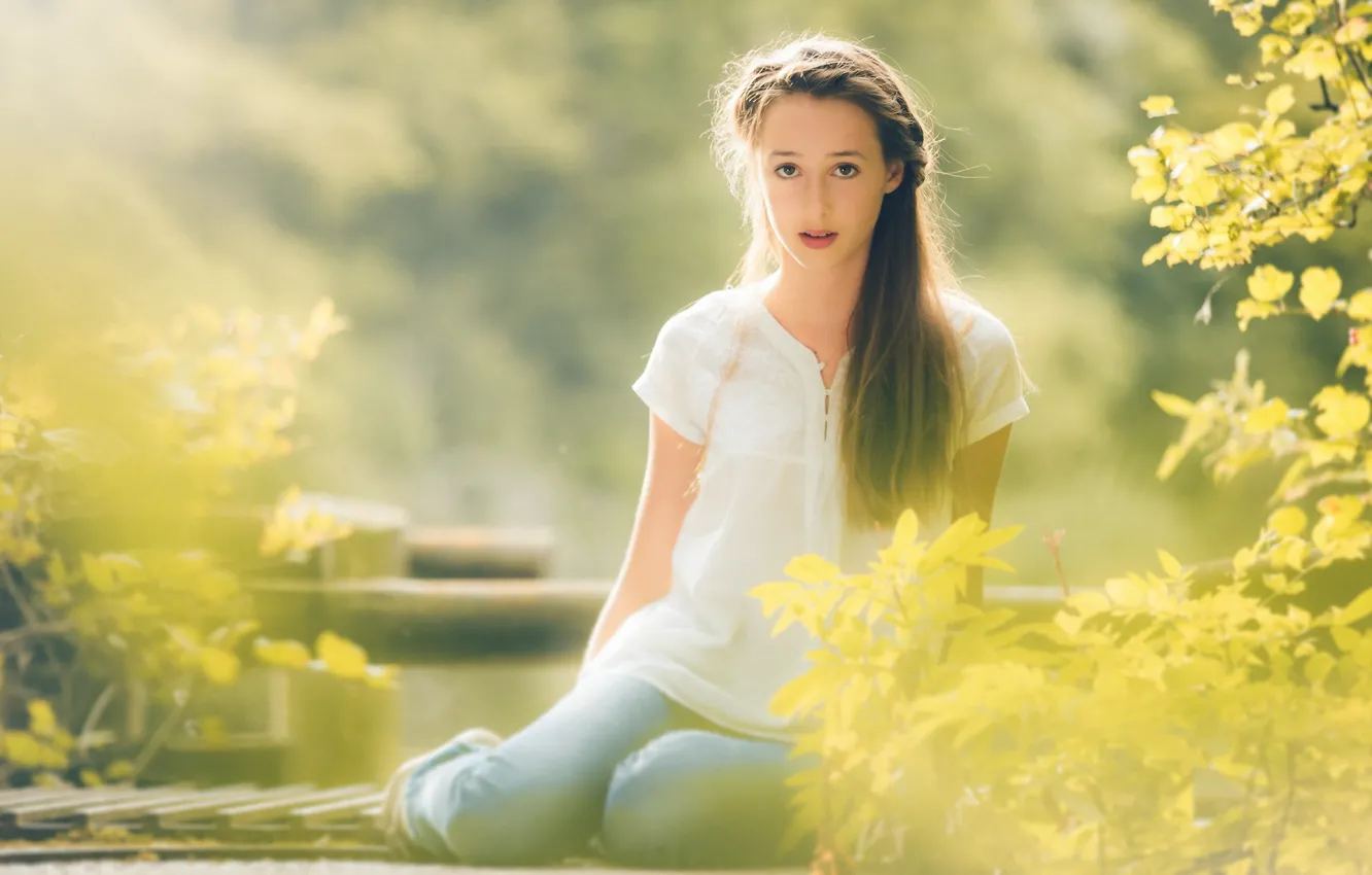 Photo wallpaper light, beauty, girl