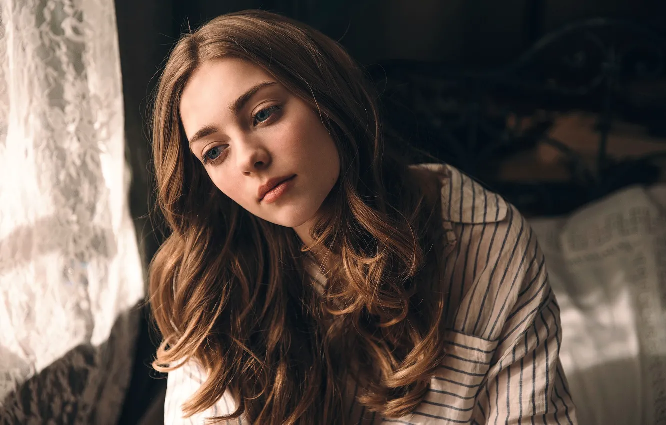 Photo wallpaper look, portrait, shirt, the beauty