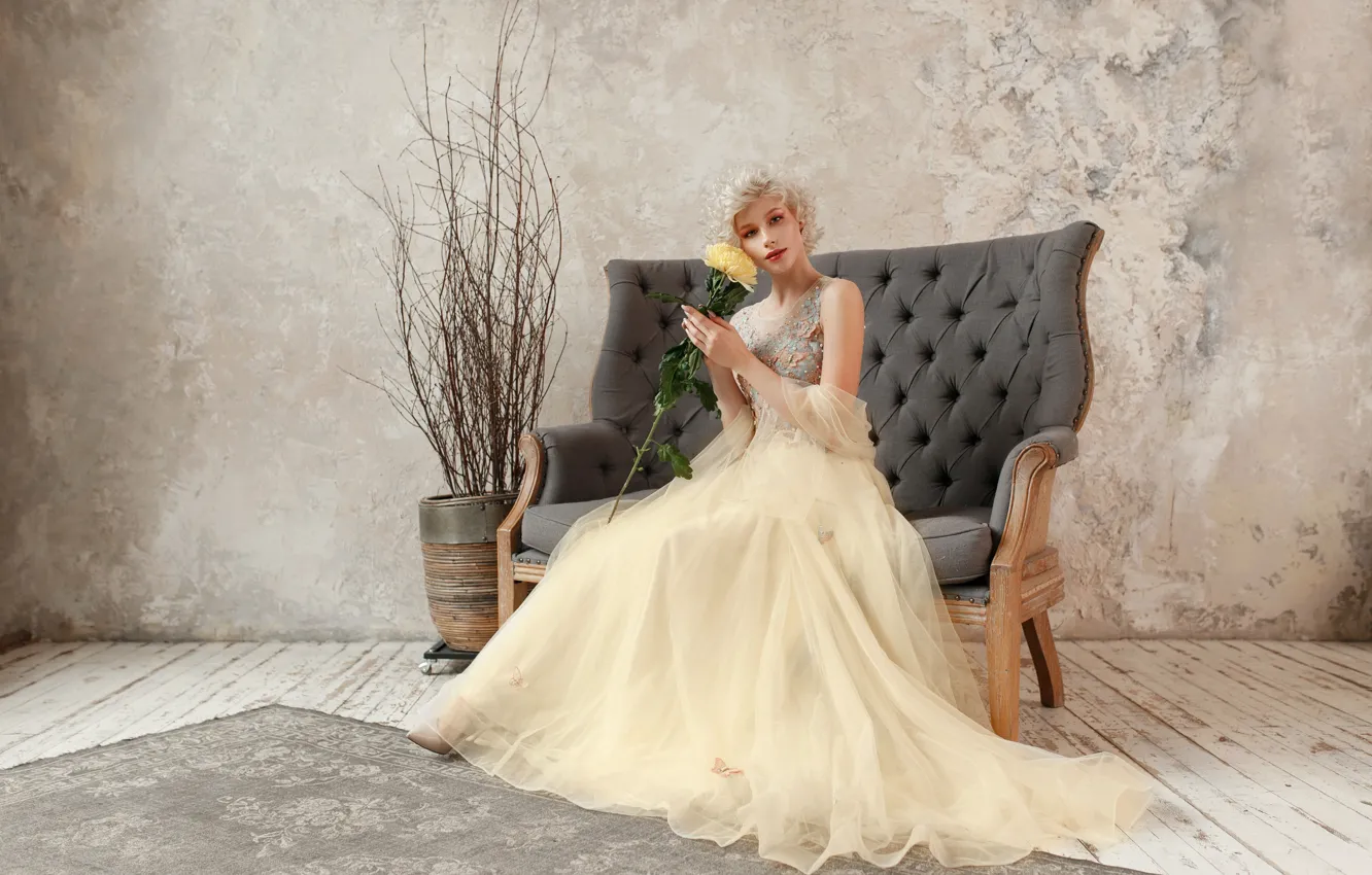 Photo wallpaper girl, sweetheart, model, bright, cool, gentle, beautiful, peaches