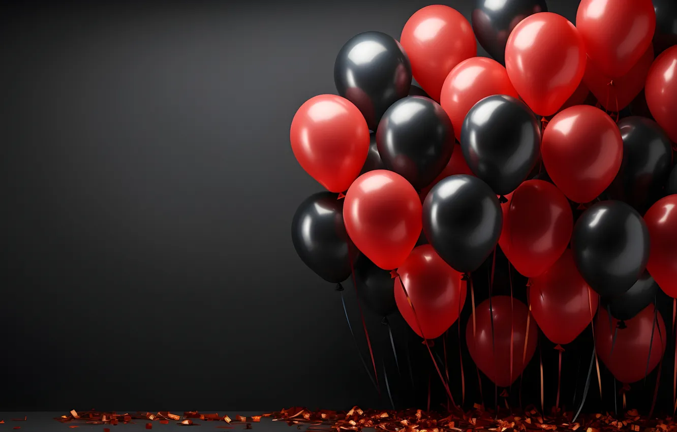 Photo wallpaper balls, balloons, birthday, holiday, balls, Shine, new year, Christmas