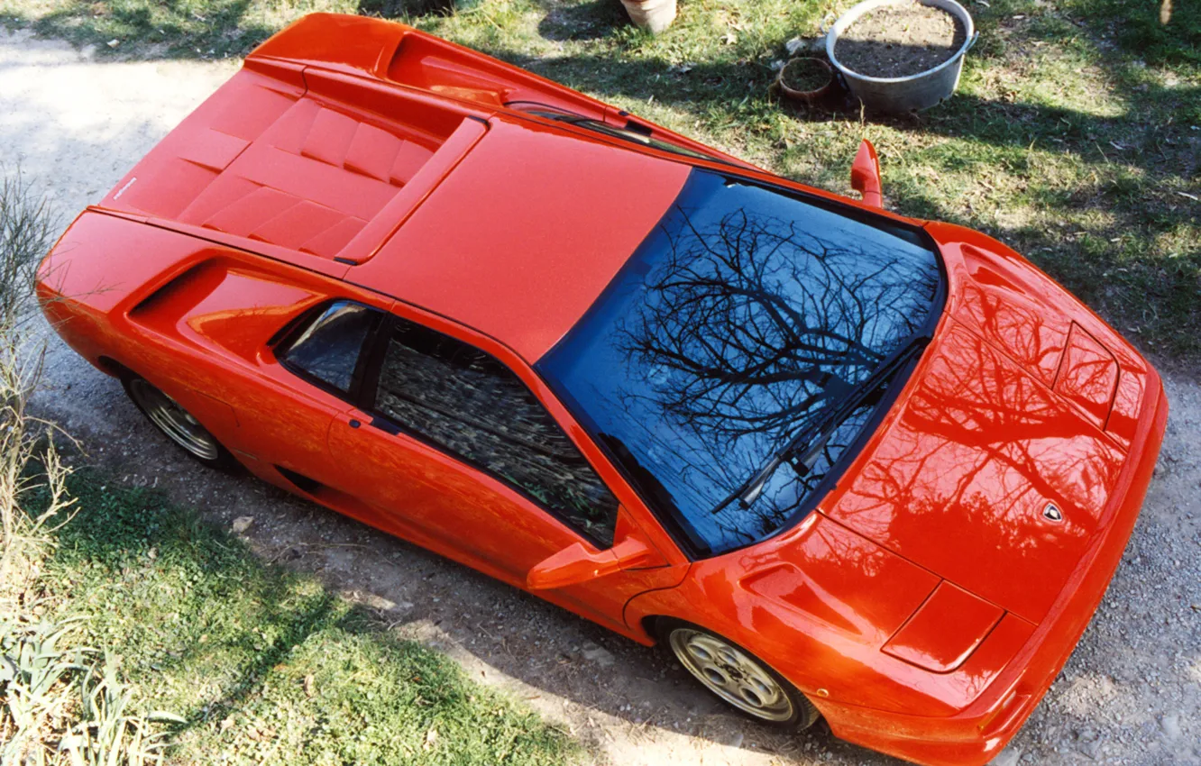 Photo wallpaper red, Lamborghini, Diablo