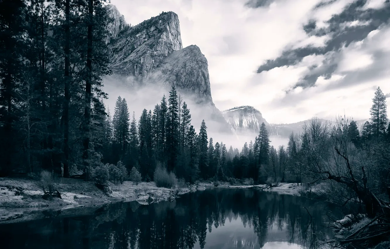 Photo wallpaper river, Yosemite National Park, Yosemite Valley, Merced River
