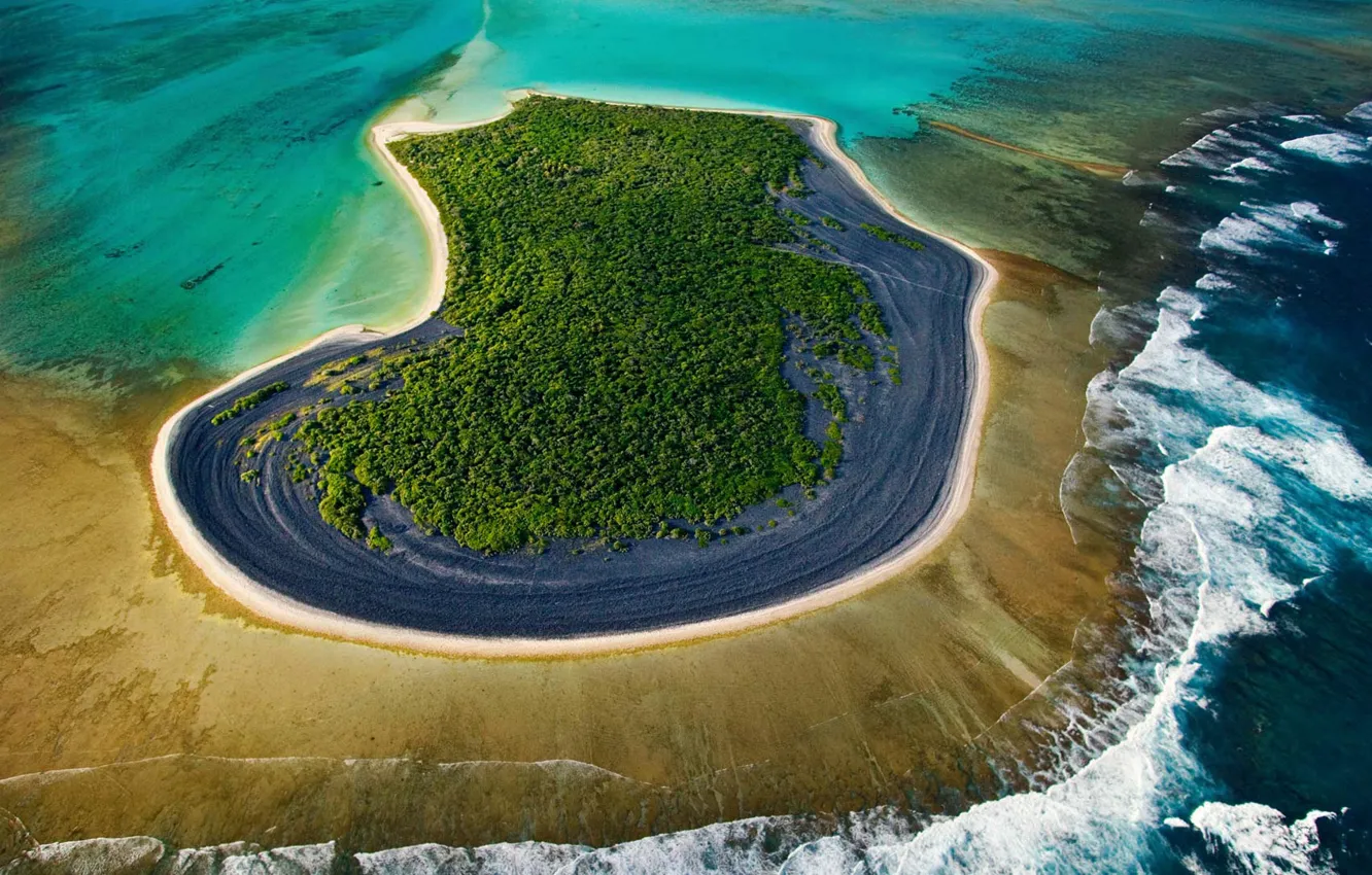 Photo wallpaper sea, the ocean, island, Atoll, New Caledonia