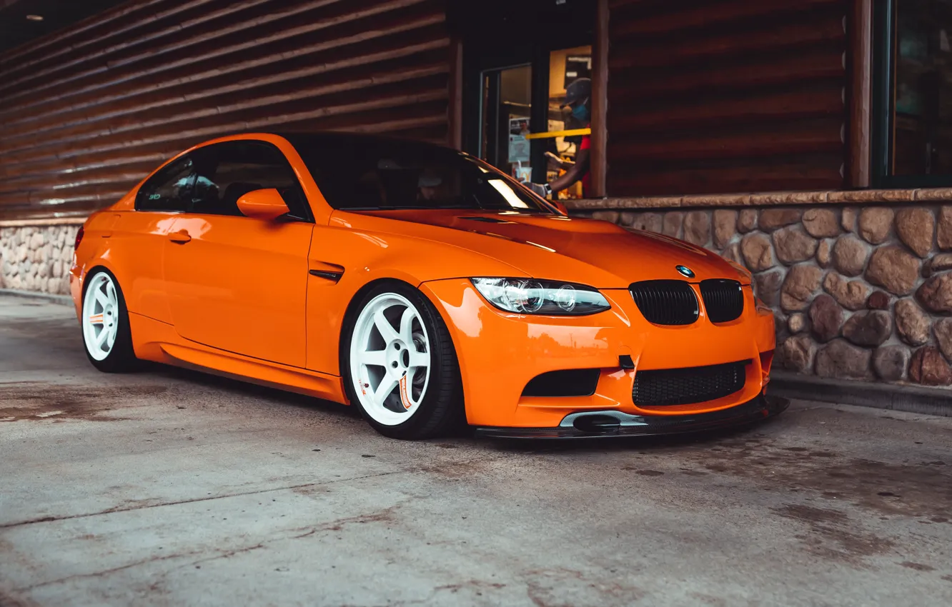 Photo wallpaper Orange, E92, Wheels, PEOPLE, M3