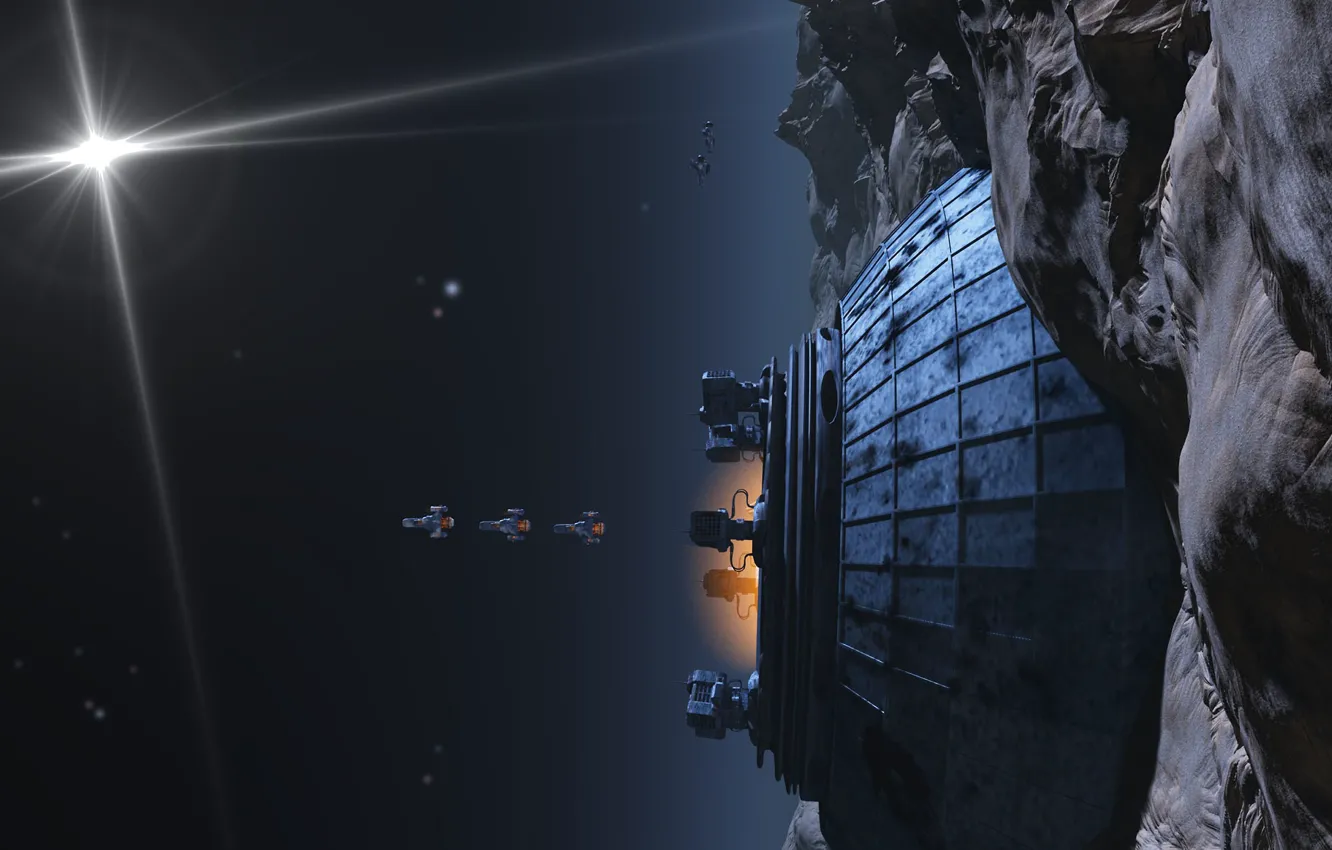 Photo wallpaper space, stars, camera, departure, Outpost